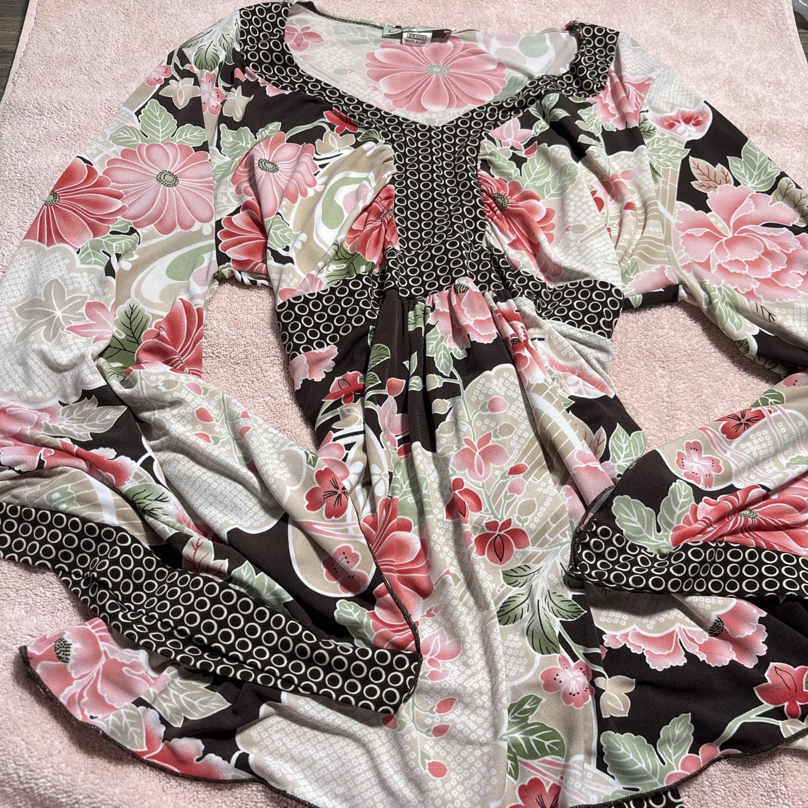 Other y2k fairy core flowy floral tie back blouse top Size XL / US 12-14 / IT 48-50 - 4 Thumbnail