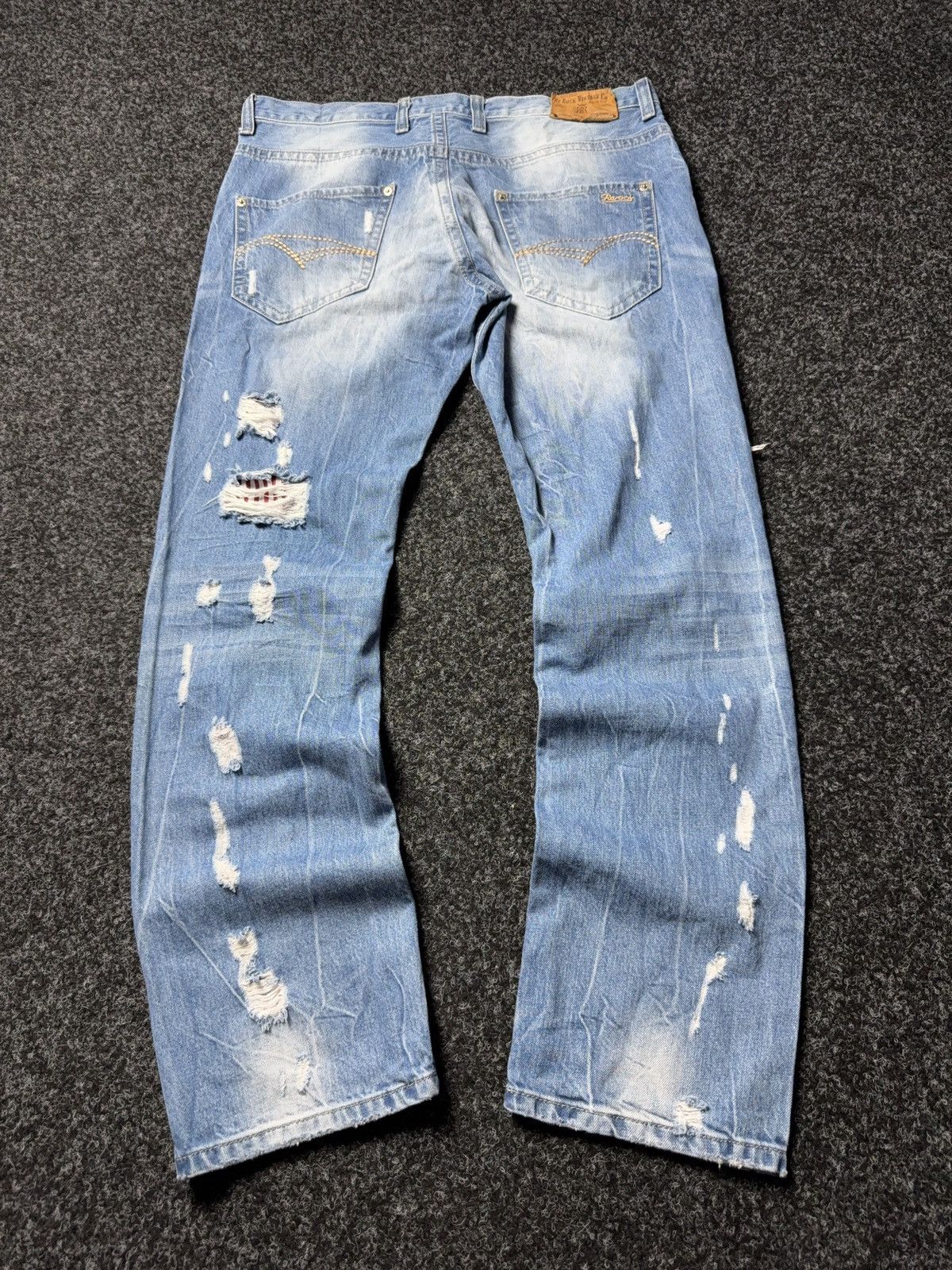 Le Grande Bleu (L.G.B.) Y2K Distressed Japanese Biker Denim Jeans Destroyed Punk Size US 34 / EU 50 - 7 Thumbnail