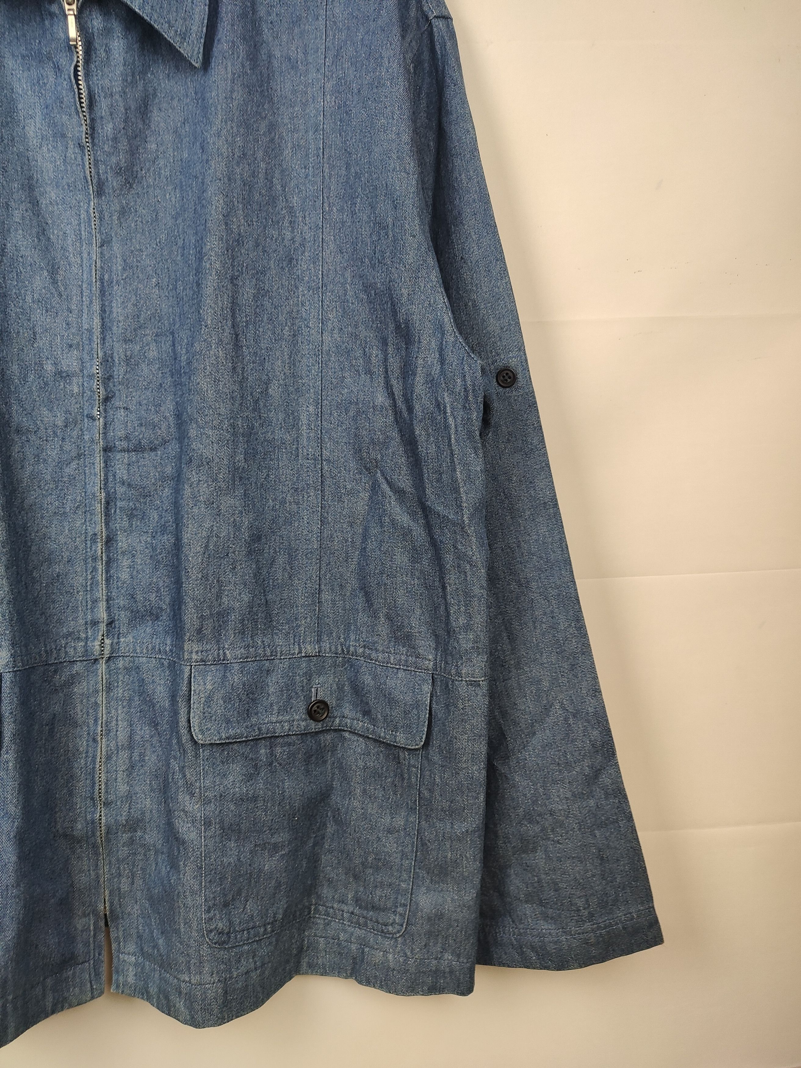 Issey Miyake × Vintage Vintage Issey Miyake Design Denim Zipper Jacket Size US XL / EU 56 / 4 - 3 Thumbnail