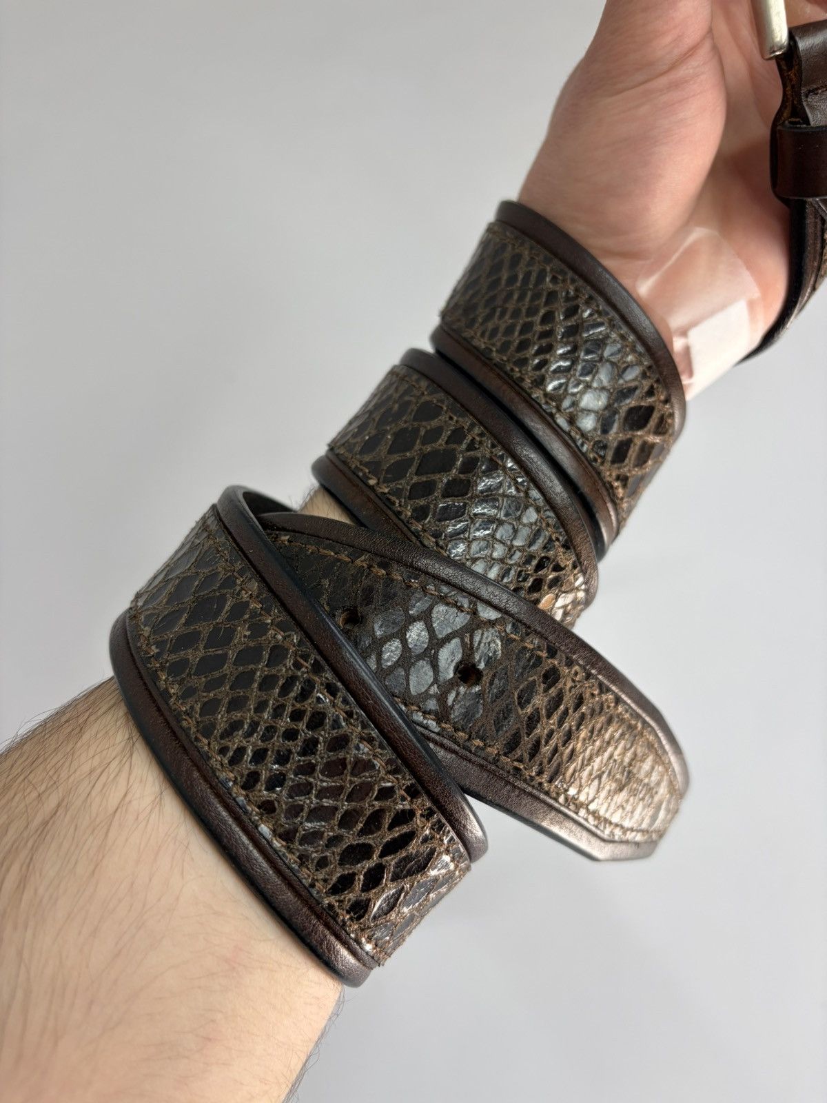 Hysteric Glamour Gothic Leather Belt with Sculpted Metal Panels LGB Vibe Size 36 - 3 Thumbnail
