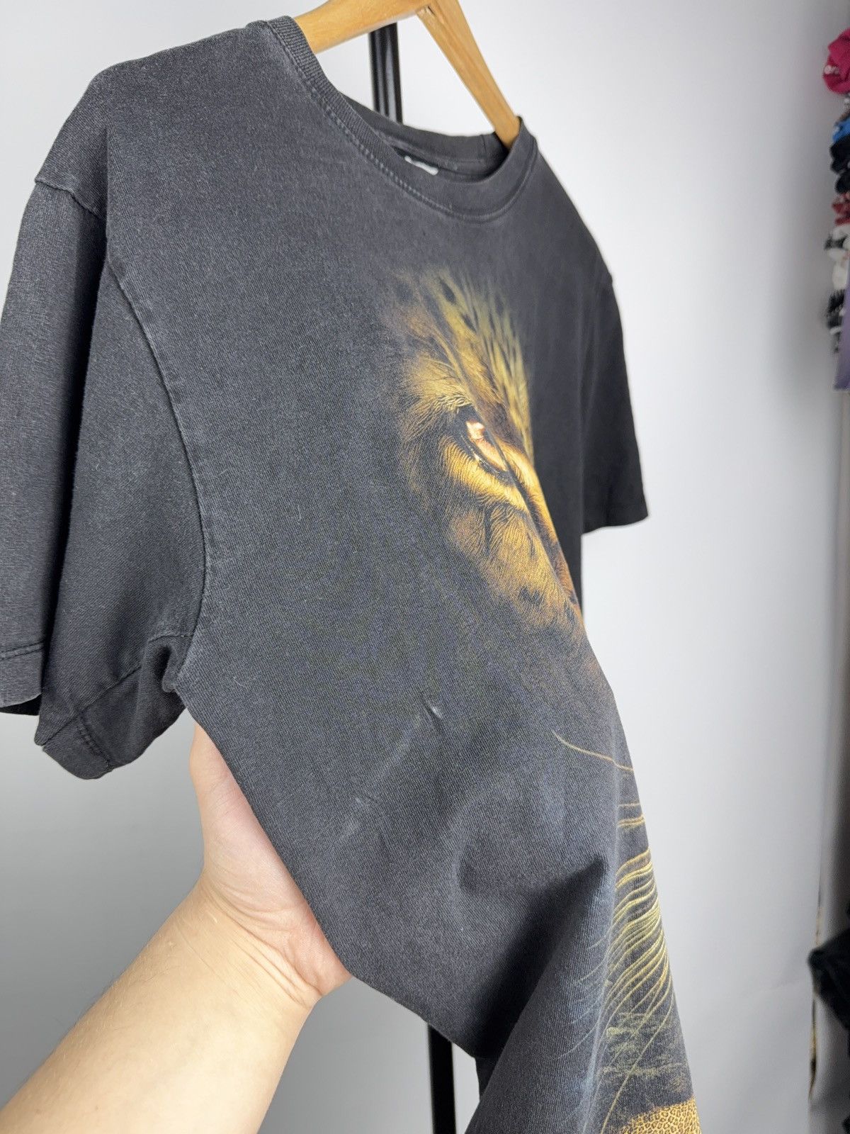 Vintage 00s Y2K Leopard Graphic T Shirt Double Sided Animal Tee Size US L / EU 52-54 / 3 - 4 Thumbnail