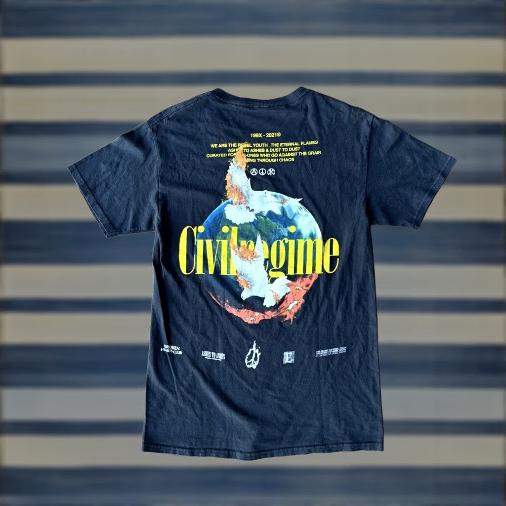 Vintage Civil Regime Life is Madness Graphic T-Shirt Mens Small Black Streetwear Size US S / EU 44-46 / 1 - 1 Thumbnail
