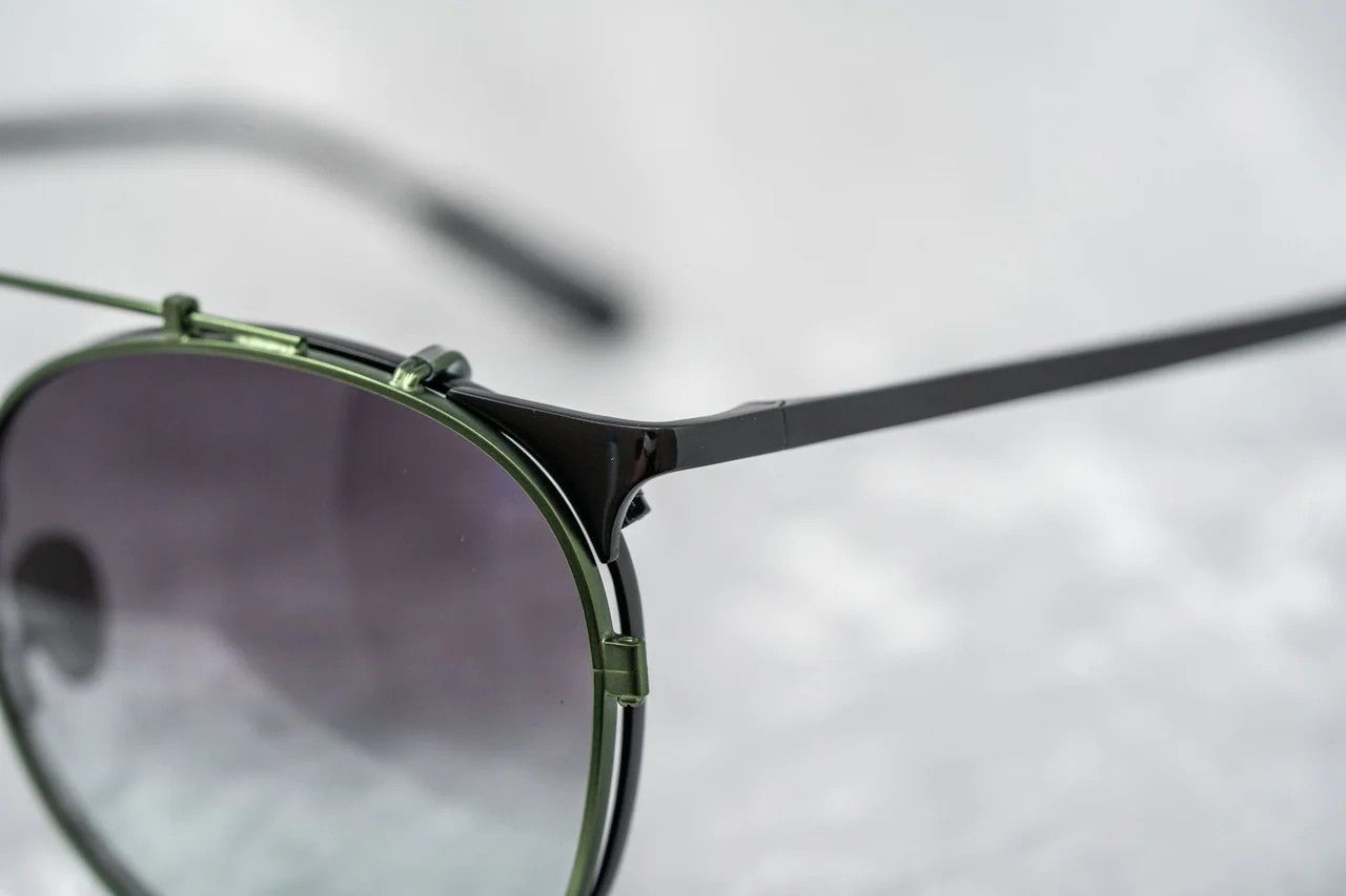 Dior Kris Van Assche Sunglasses Round Shiny Black and Green Size ONE SIZE - 7 Thumbnail