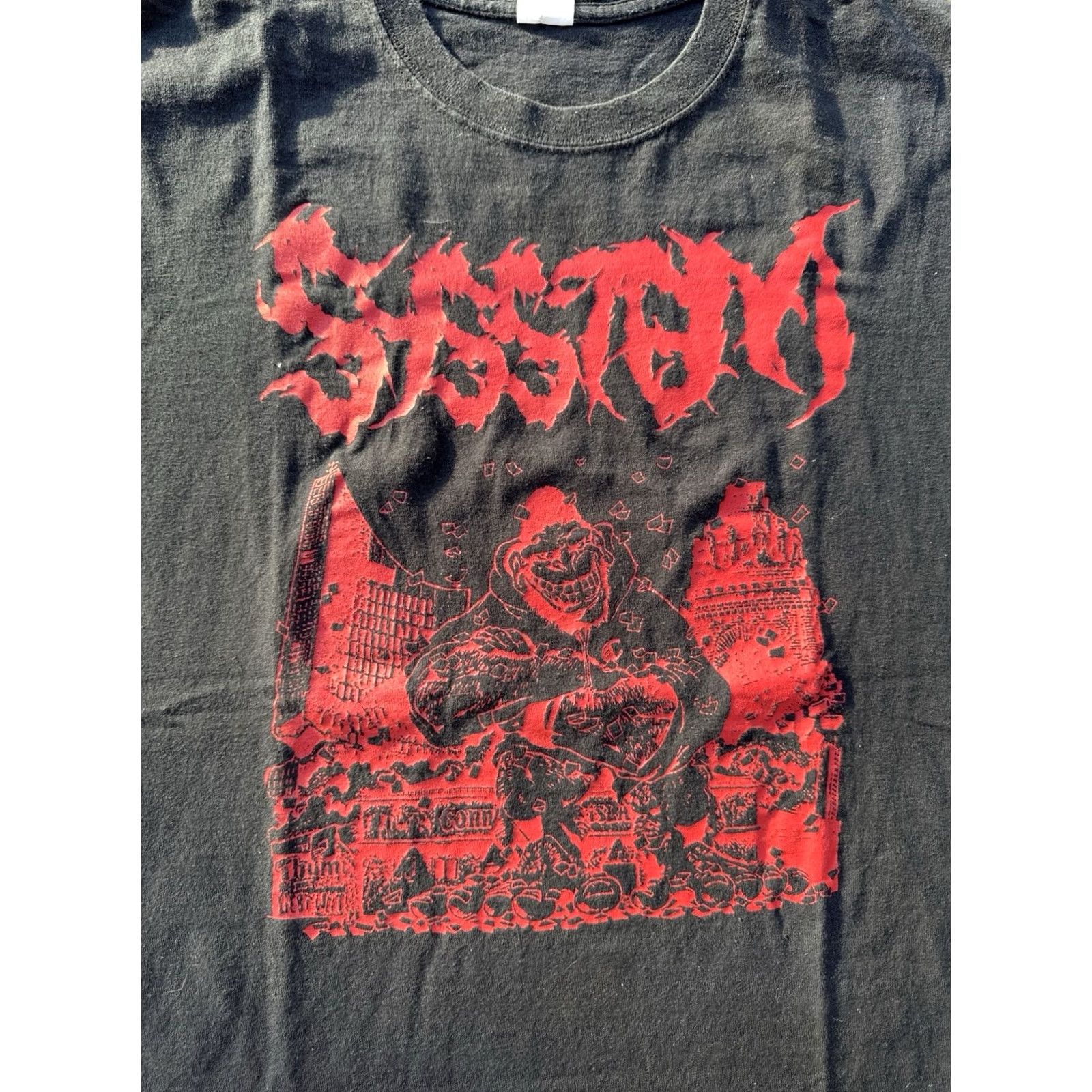Gildan Sysstem Band T Shirt XL Black Death Metal Graphic Tee Heavy Music Merch Size US XL / EU 56 / 4 - 4 Thumbnail
