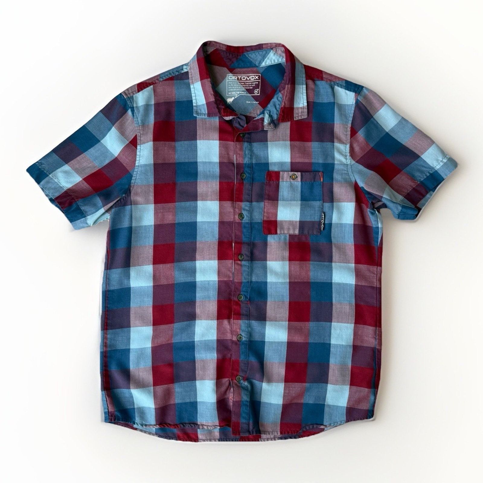 ORTOVOX Ortovox Short Sleeve Shirt M Multicolor Check Wool Blend Size US M / EU 48-50 / 2 - 1 Thumbnail