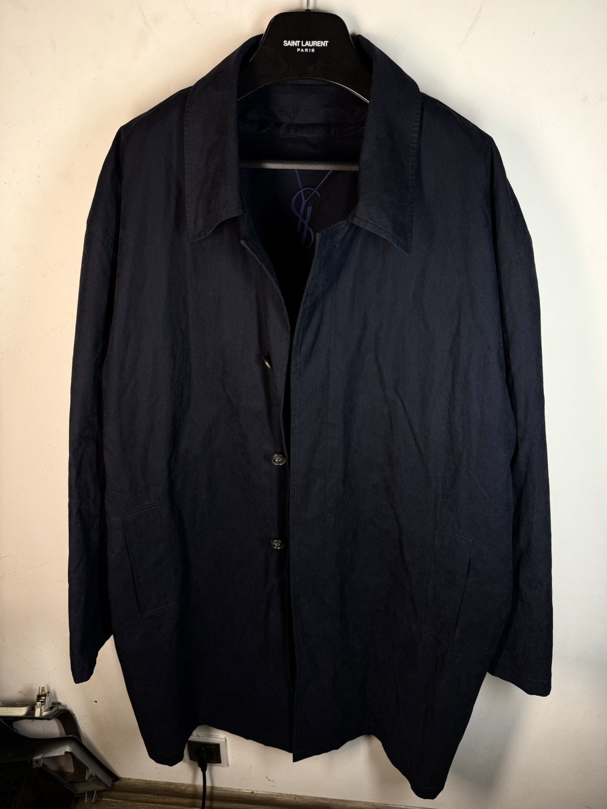 Yves Saint Laurent YSL Trenchcoat Navy Soft YSL Coat Size US XL / EU 56 / 4 - 20 Thumbnail