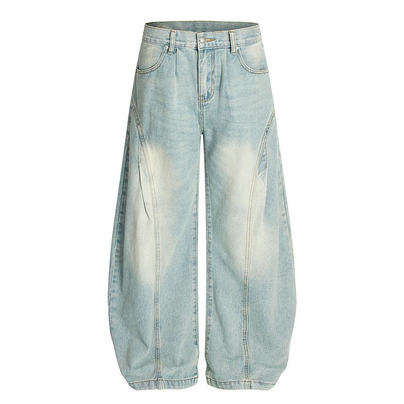 Vintage Retro washed men's cleanfit distressed curved jeans Size US 32 / EU 48 - 1 Thumbnail