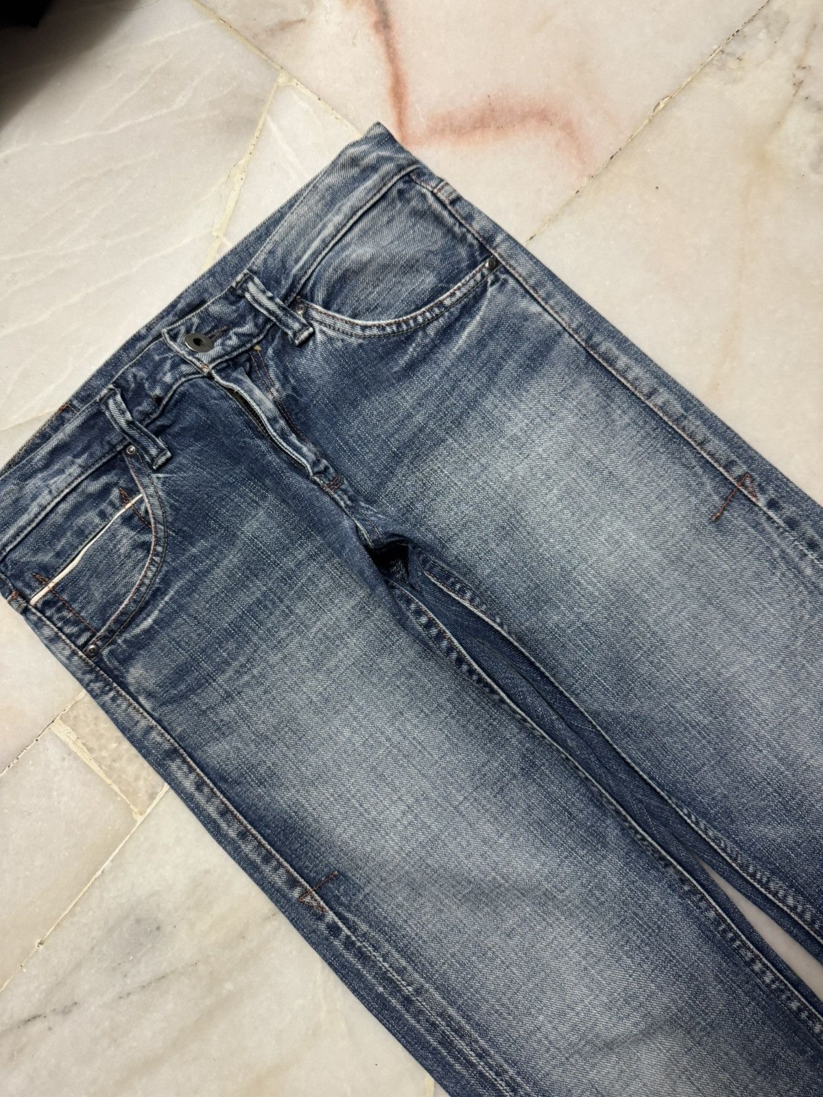 Vintage 💥SELVEDGE 90s💥JOHNBULL GRUNGE STONEWASH DISTRESS DENIM SLIM Size US 28 / EU 44 - 6 Thumbnail
