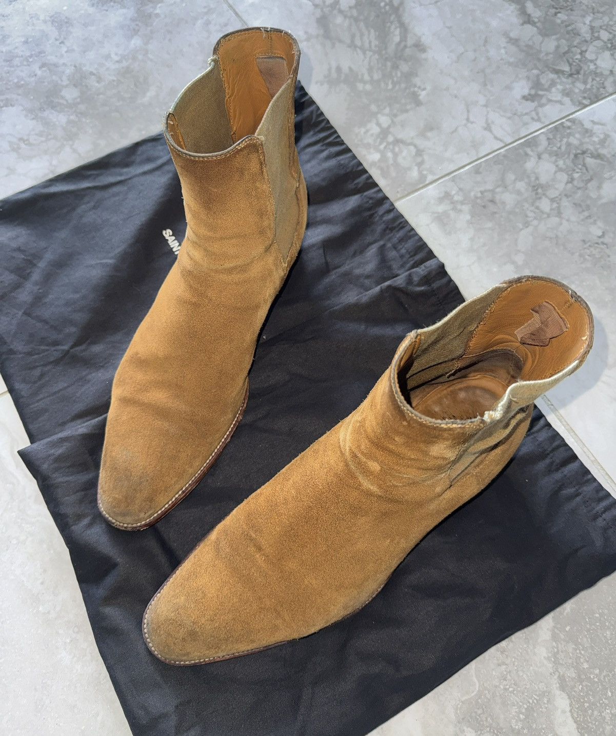 Saint Laurent Paris Hedi Slimane Era Chelsea Wyatt 40 suede boots Size US 13 / EU 46 - 4 Thumbnail