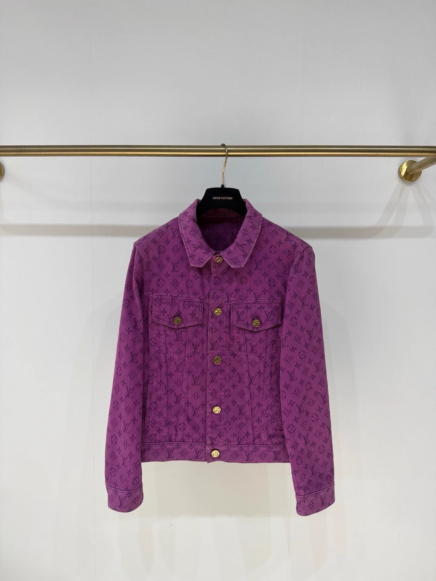 Louis Vuitton Lv Purple Logo Denim Jacket 98 New 44 Size M / US 6-8 / IT 42-44 - 1 Thumbnail