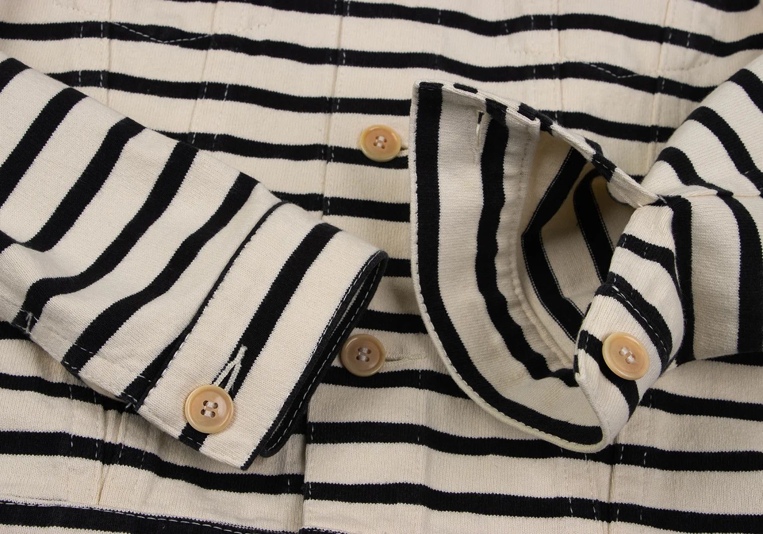 Junya Watanabe Cotton Striped Trucker Jacket in Ivory and Black, Size XS Size US XS / EU 42 / 0 - 10 Thumbnail