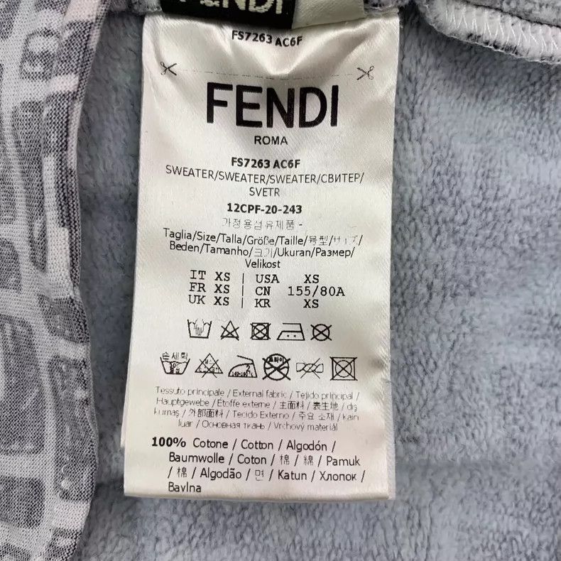 Fendi FENDI Blue logo letter full-print cotton hooded drawstring Size XS / US 0-2 / IT 36-38 - 7 Thumbnail