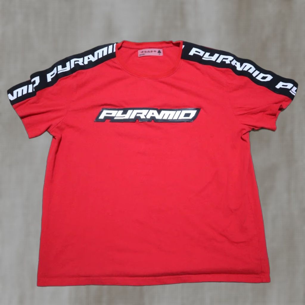 Logo 7 VINTAGE Pyramid Logo Red T-Shirt Men Large Streetwear Casual 90s Size US L / EU 52-54 / 3 - 1 Thumbnail