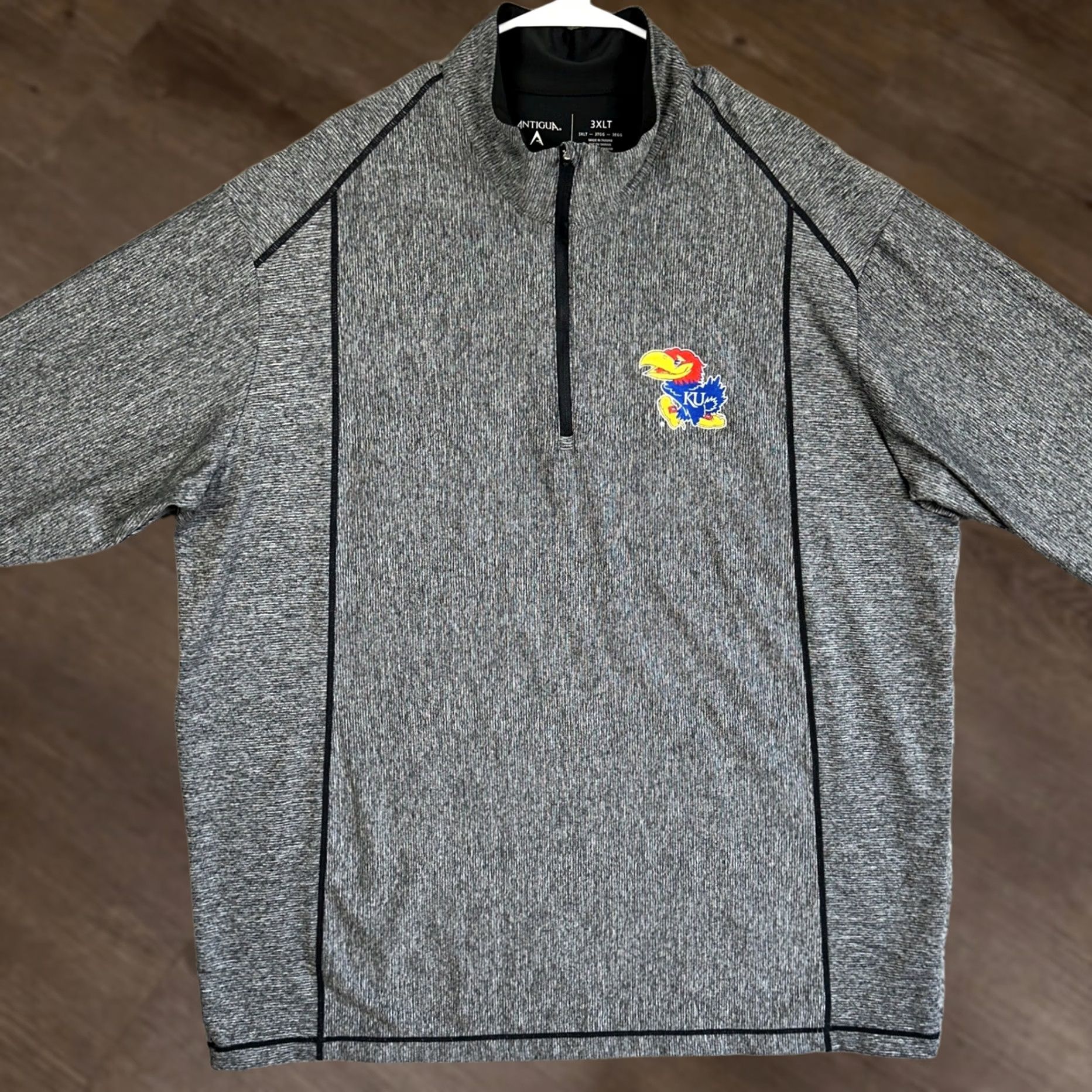 Vintage VINTAGE Kansas Jayhawks Shirt Pullover Mens 3XLT Tall Gray Quarter Zip Stretch Antigua Size US XXL / EU 58 / 5 - 1 Thumbnail