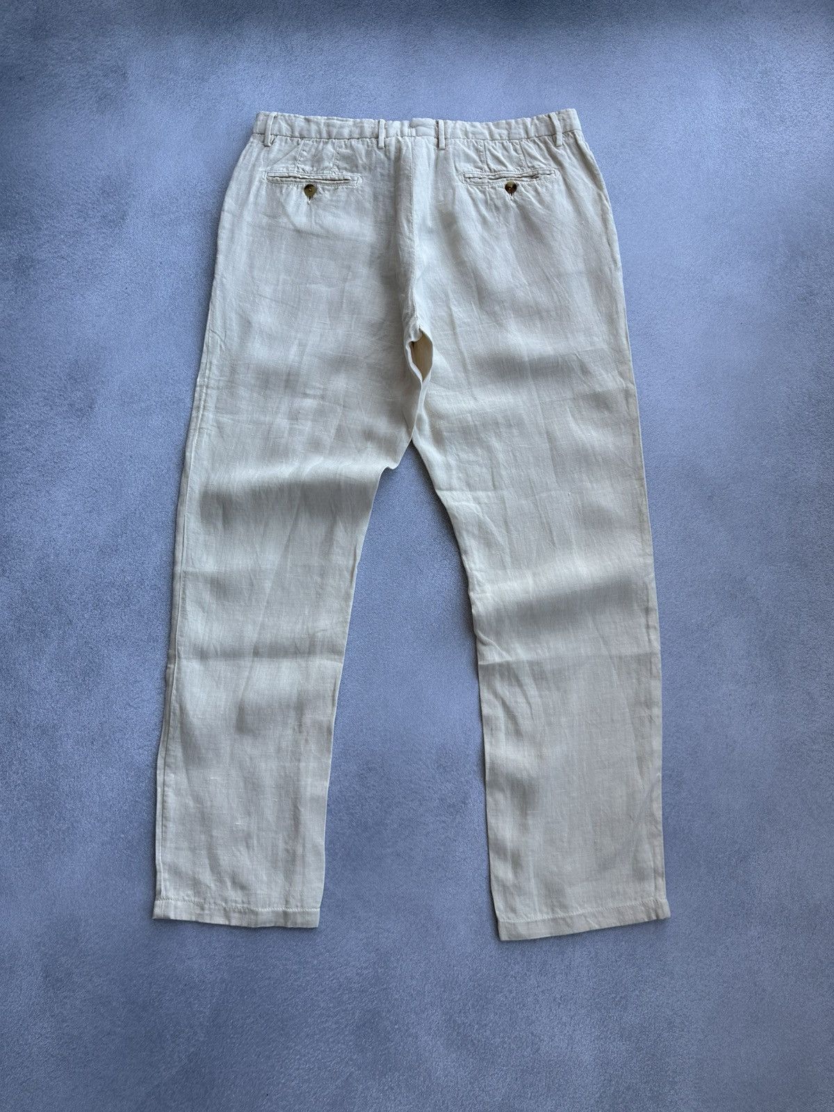 Boglioli Vintage Boglioli Beige Straight Linen Pants Size US 32 / EU 48 - 9 Thumbnail