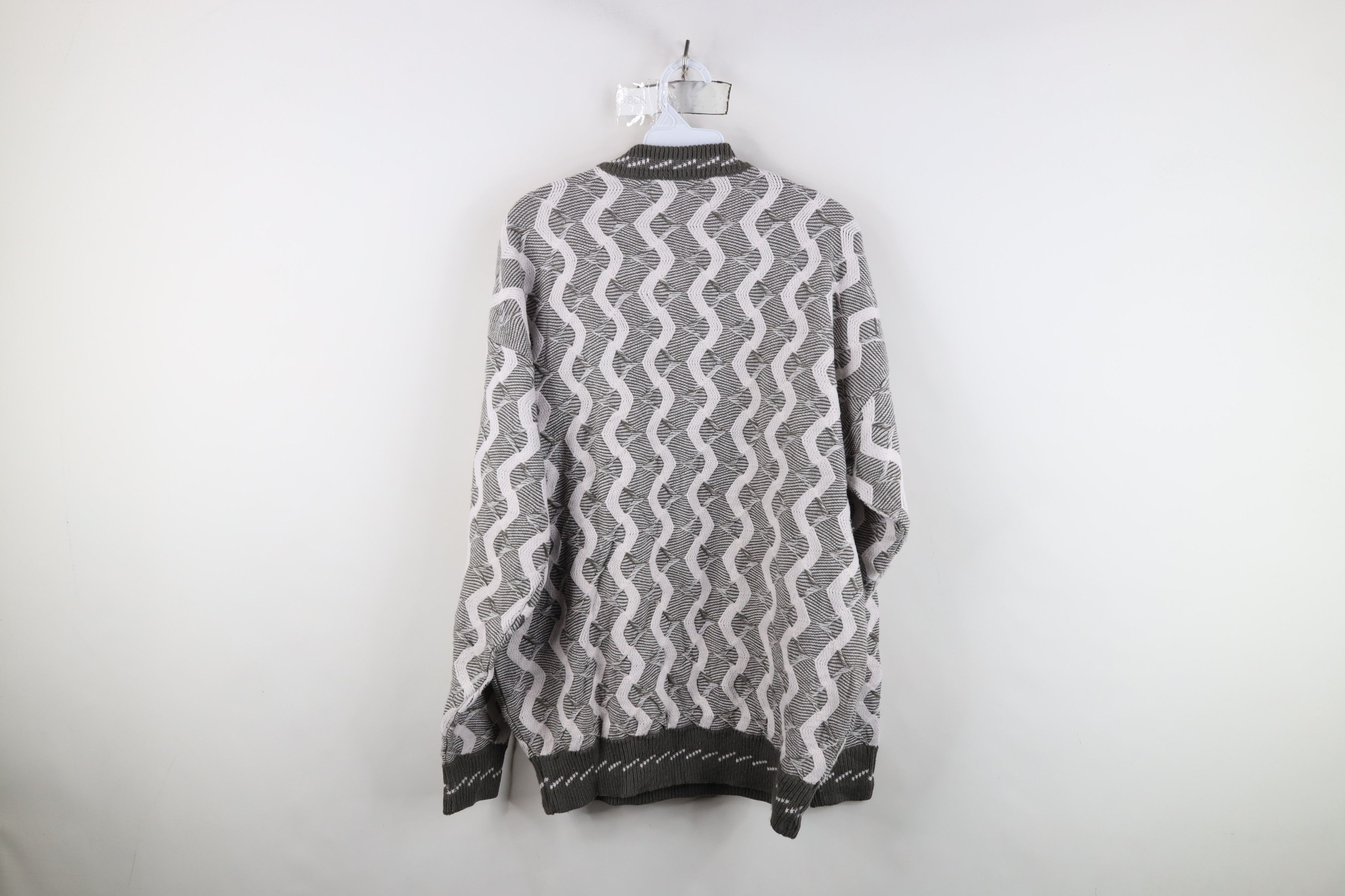 Vintage Vintage 90s Streetwear Wavy Ribbed Knit Sweater Gray Acrylic Size US S / EU 44-46 / 1 - 9 Thumbnail