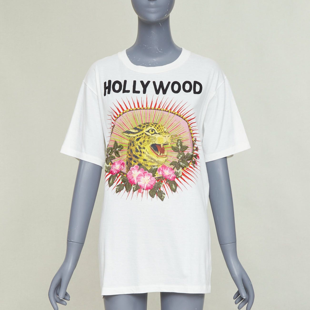 Gucci GUCCI 2017 Hollywood leopard floral embroidery applique off-white oversized S Size S / US 4 / IT 40 - 1 Thumbnail