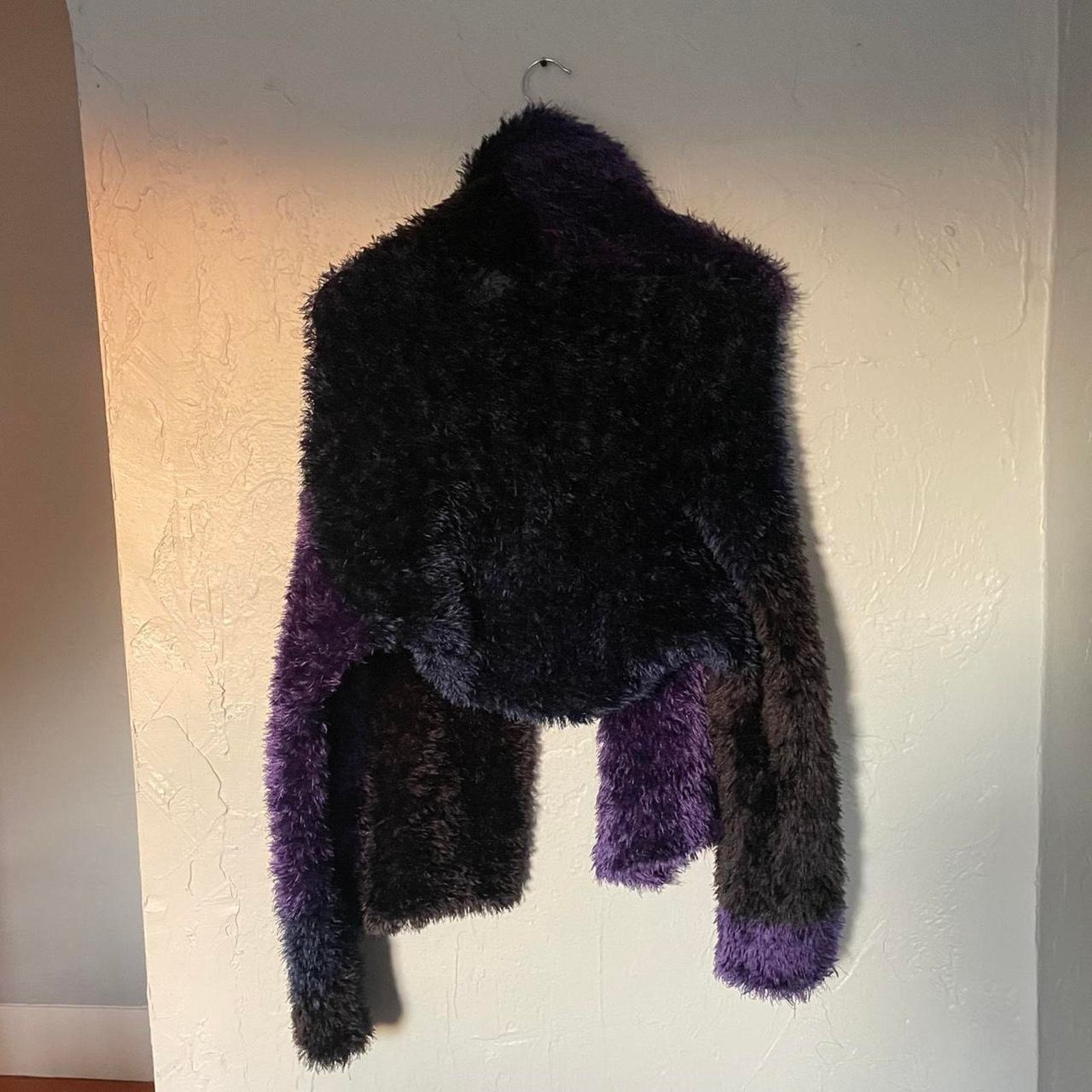 Other Vintage Y2k Purple Fuzzy Cropped Sweater Jacket & Scarf OS Size M / US 6-8 / IT 42-44 - 7 Thumbnail