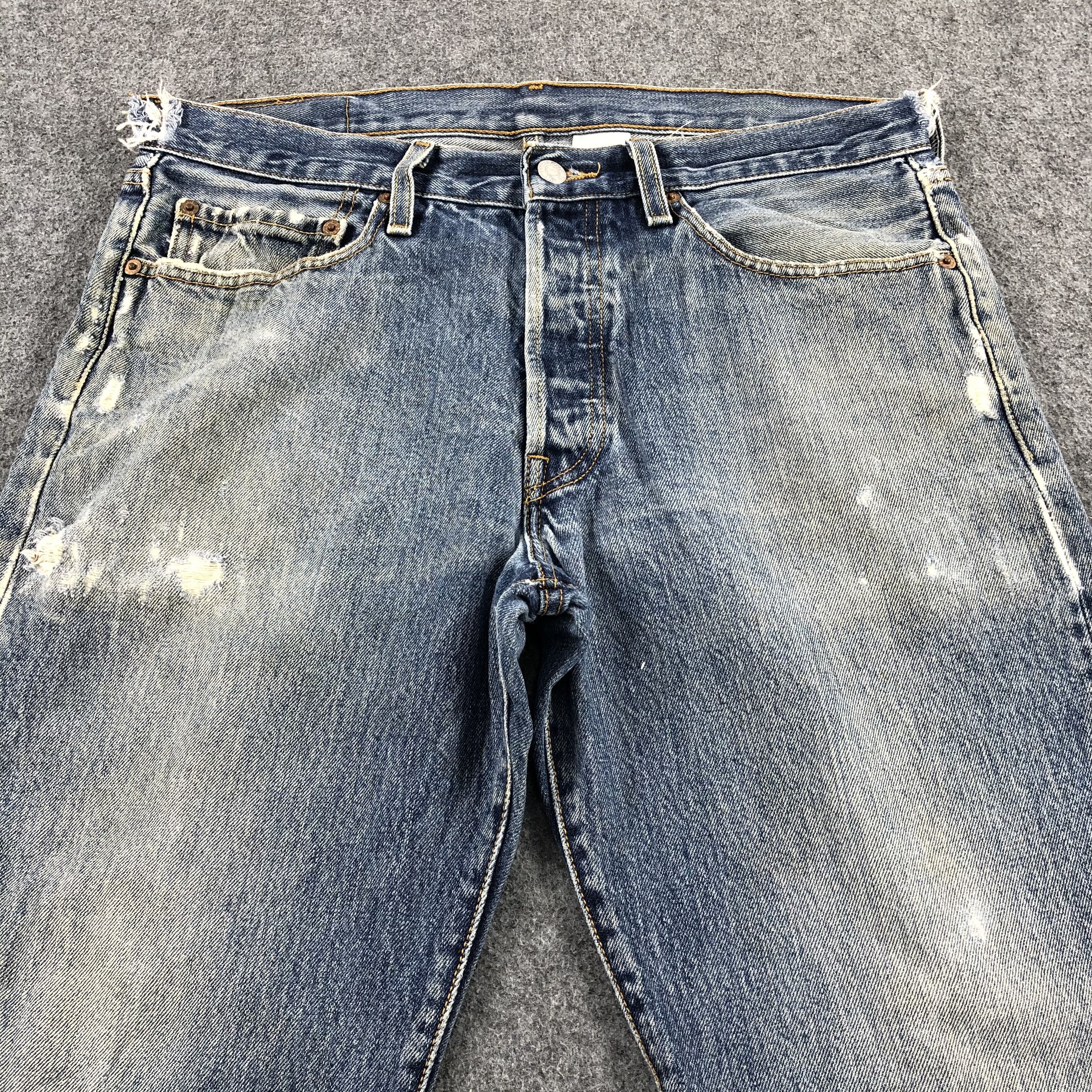 Levi's Vintage 90s Blue Wash Levis 501 Jeans-JM2090 Size 35" - 3 Thumbnail
