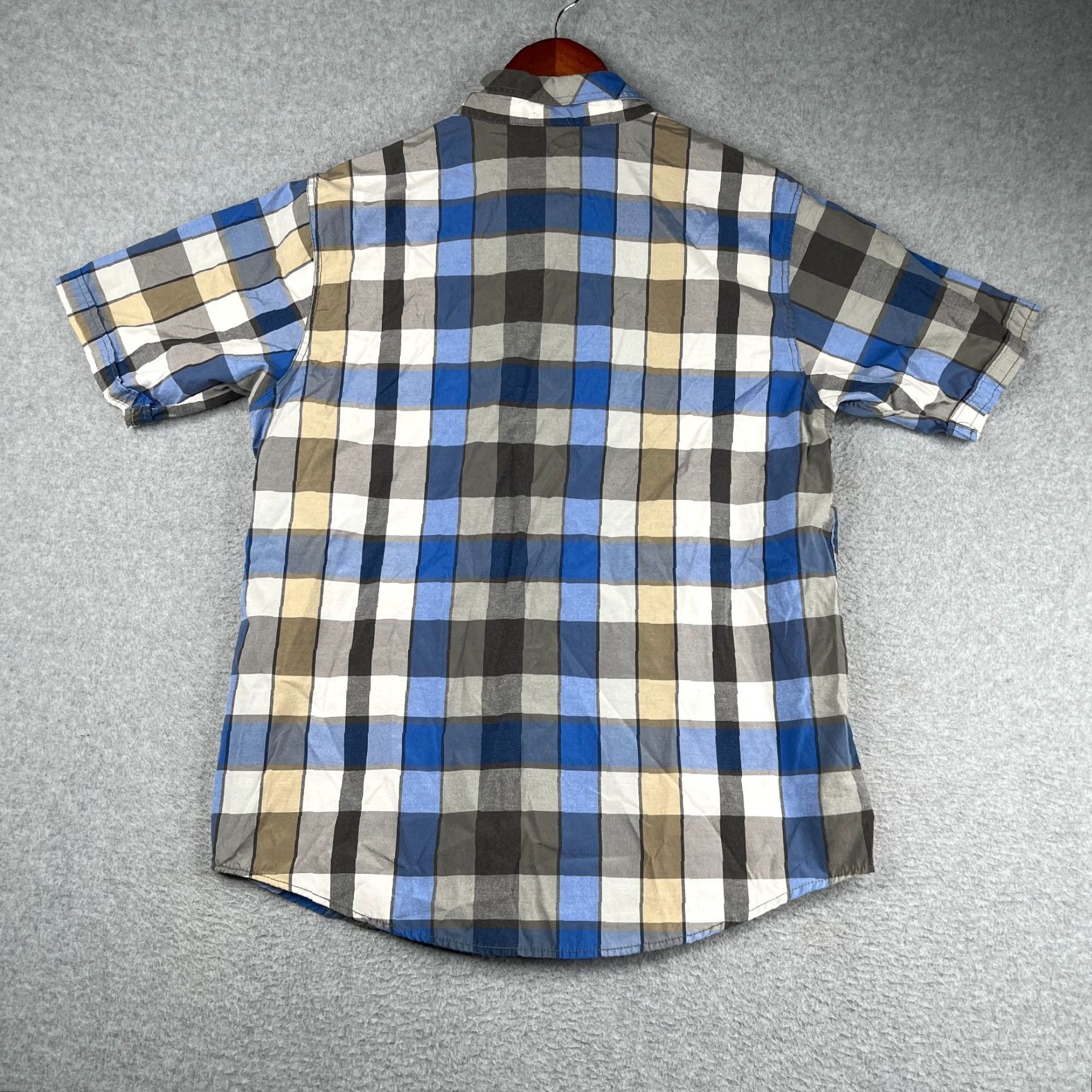 Enyce Enyce Shirt Button-Up Short Sleeve Men Medium Blue Black Check Pocket Button Up Casual Hip Hop Classic Vintage No Size US M / EU 48-50 / 2 - 6 Thumbnail