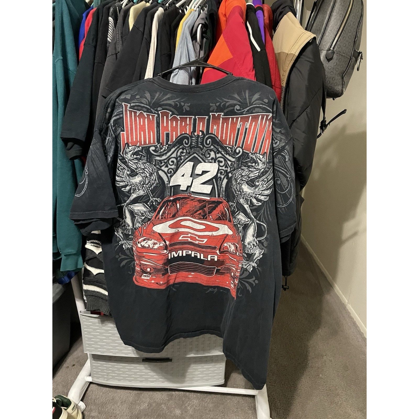 Chase Authentics Size 3XL-Nascar Vintage 2008 Juan Pablo Montoya T Shirt Size US XXL / EU 58 / 5 - 2 Thumbnail