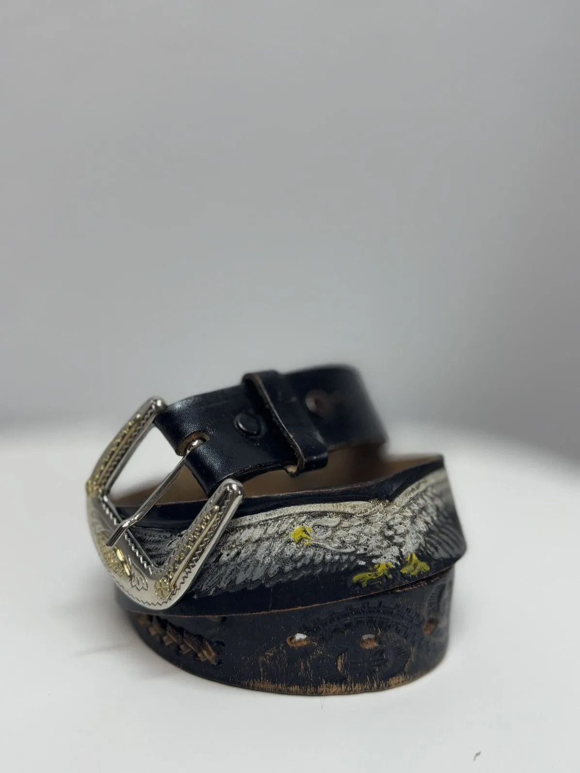 Harley Davidson Vintage 90s Japan Leather Black Belt Hysteric Glamour Style Size ONE SIZE - 5 Thumbnail