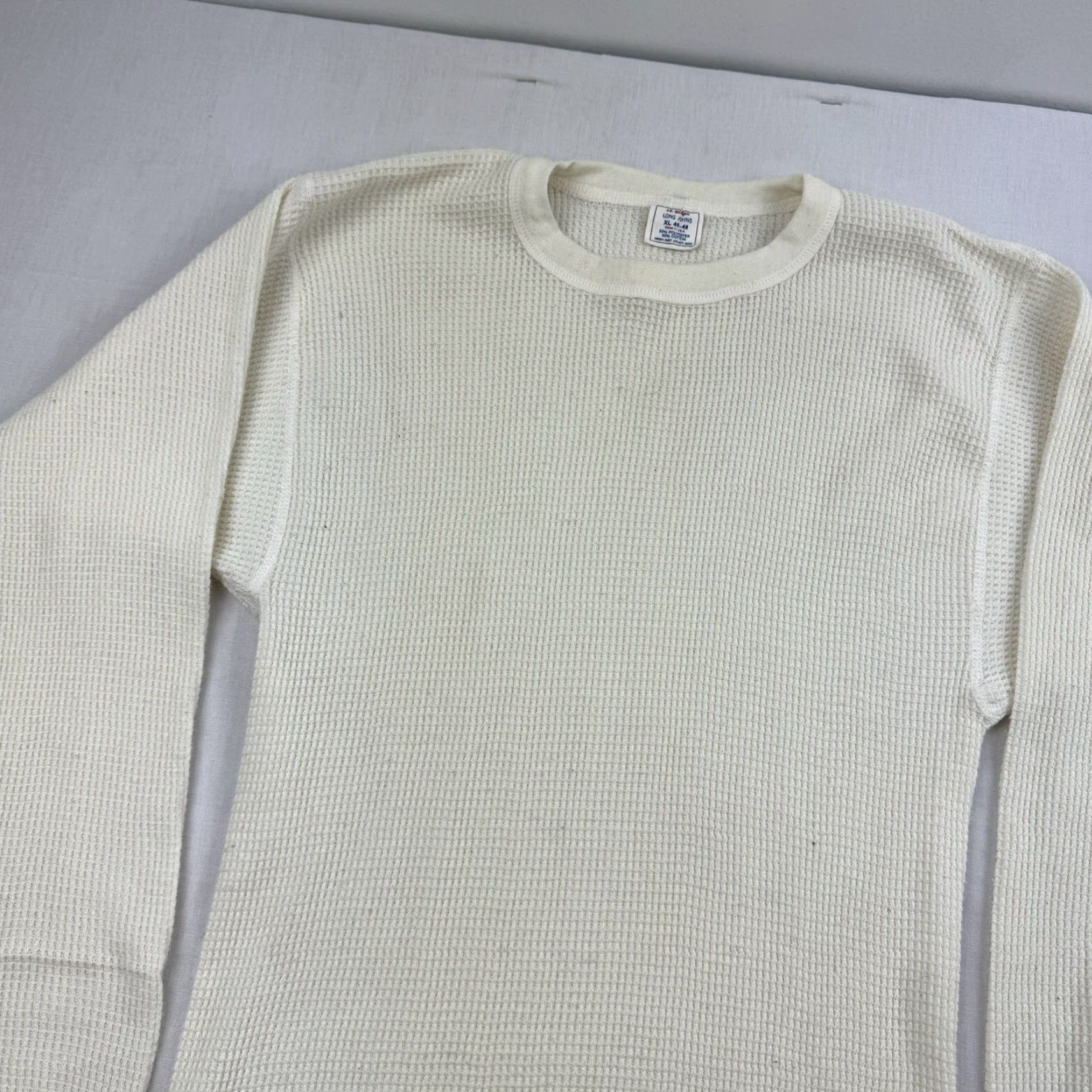 Vintage VINTAGE J.E. Morgan Thermal Undershirt T-Shirt Men XL White 60s 70s Grunge Stain Rockabilly Shirt Mens XL White Thermal Size US XL / EU 56 / 4 - 3 Thumbnail