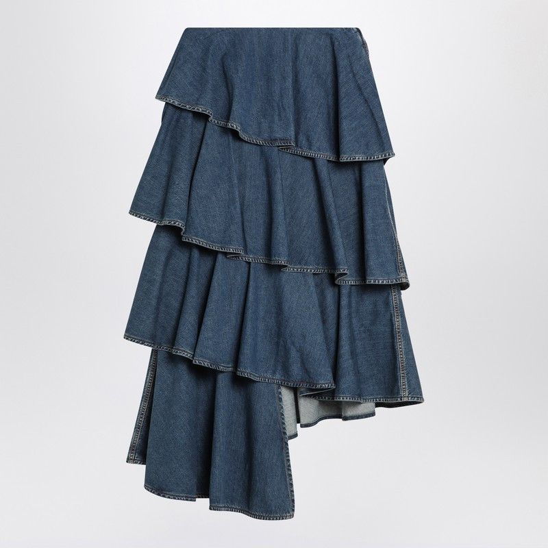 Alaia Alaia Asymmetrical Spiral Denim Skirt Size 28" / US 6 / IT 42 - 1 Thumbnail