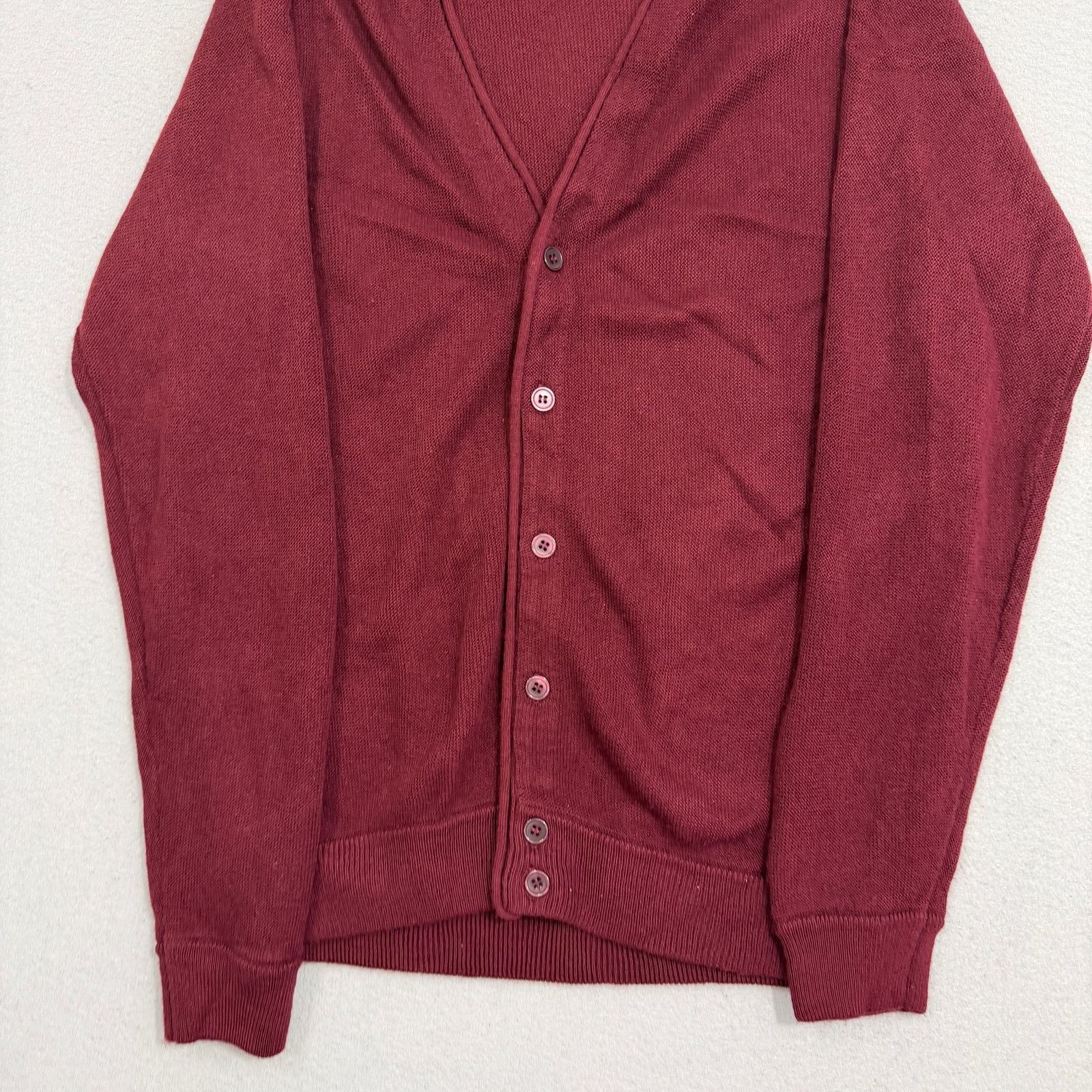 Vintage Vintage Geometric Knit Cardigan Sweater Men's Large Red Size US L / EU 52-54 / 3 - 2 Thumbnail