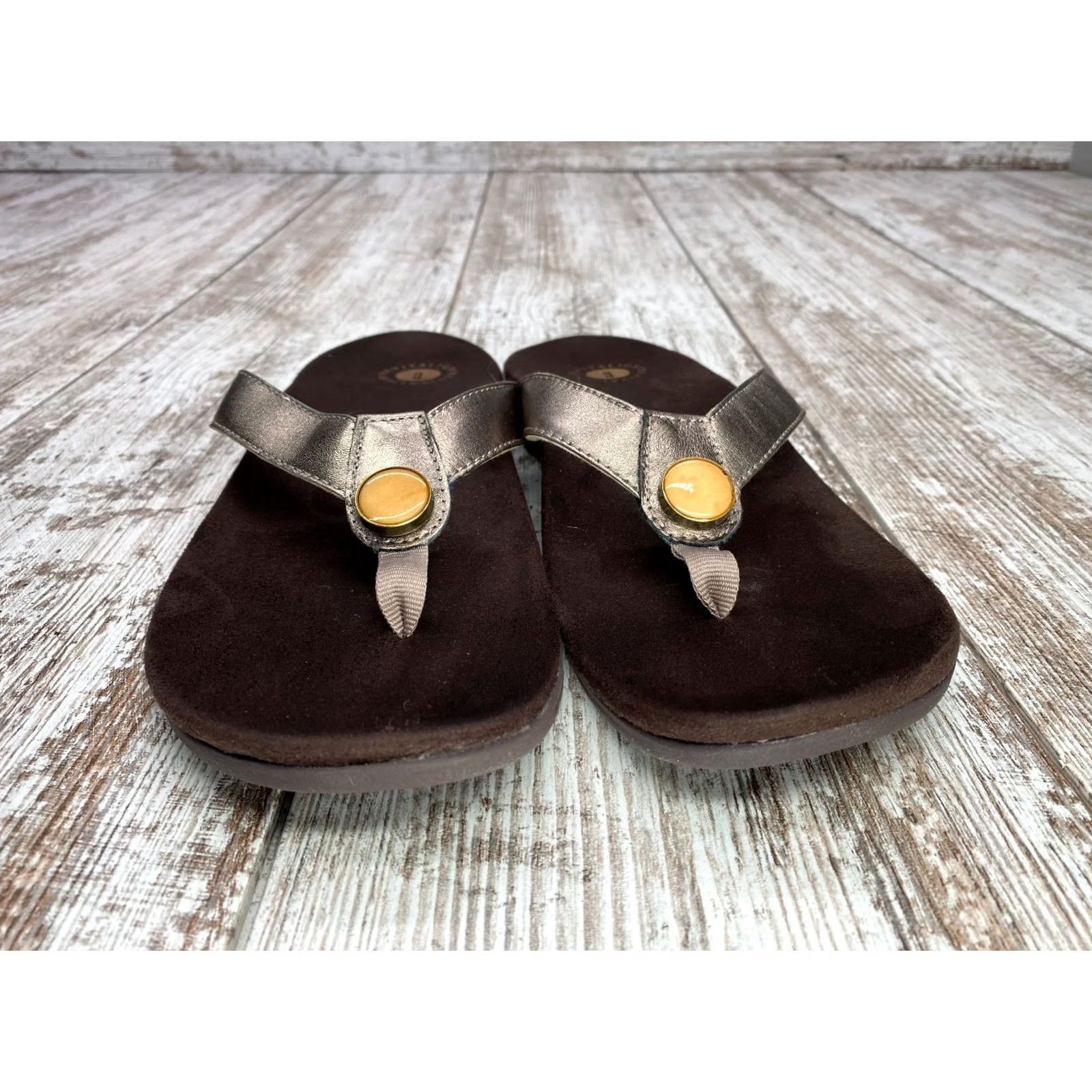 Vintage Revitalign Starling Bronze Women's 11B Orthotic Flip Flop Sandal Shoes Sandal Size US 11 / IT 41 - 3 Thumbnail