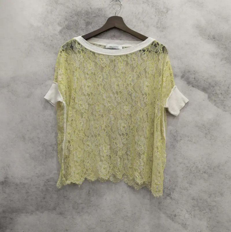 Valentino Valentino Yellow Cotton Women's T-Shirt 0089 Size L / US 10 / IT 46 - 1 Thumbnail