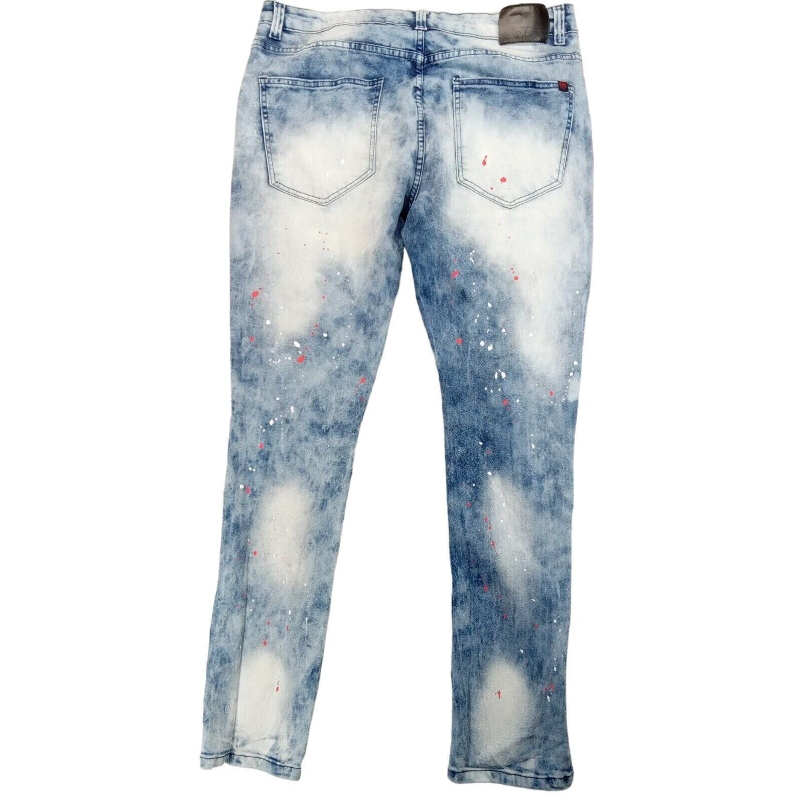 Mecca Mecca Jeans 38 X 30 Mens Stretch Fit Acid Biker Denim Grunge Size US 38 / EU 54 - 2 Thumbnail