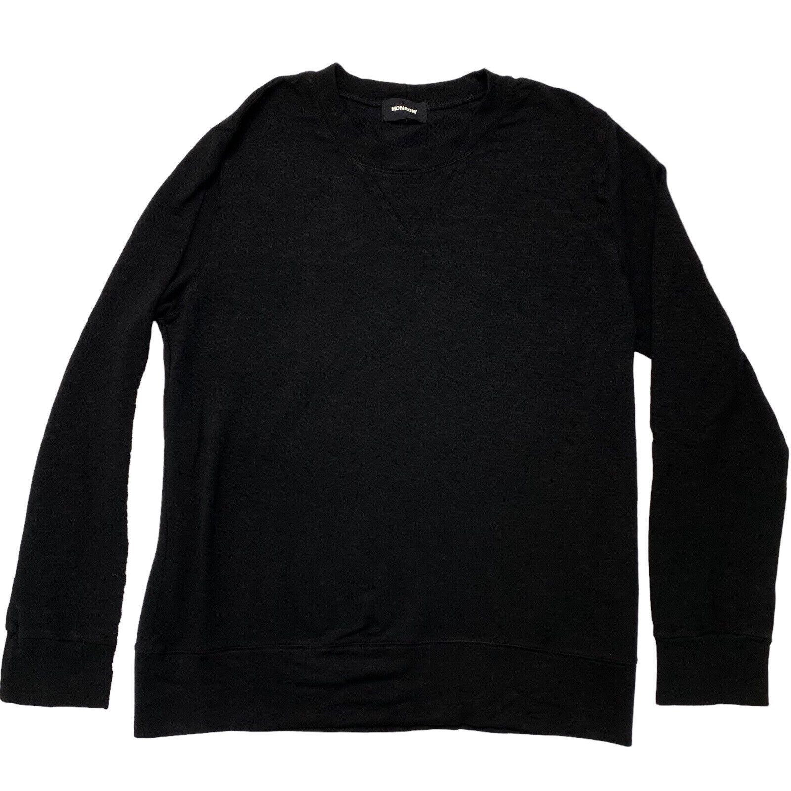 MONROW MONROW Supersoft Crew Neck Sweatshirt Sweater Black Medium Size US M / EU 48-50 / 2 - 1 Thumbnail