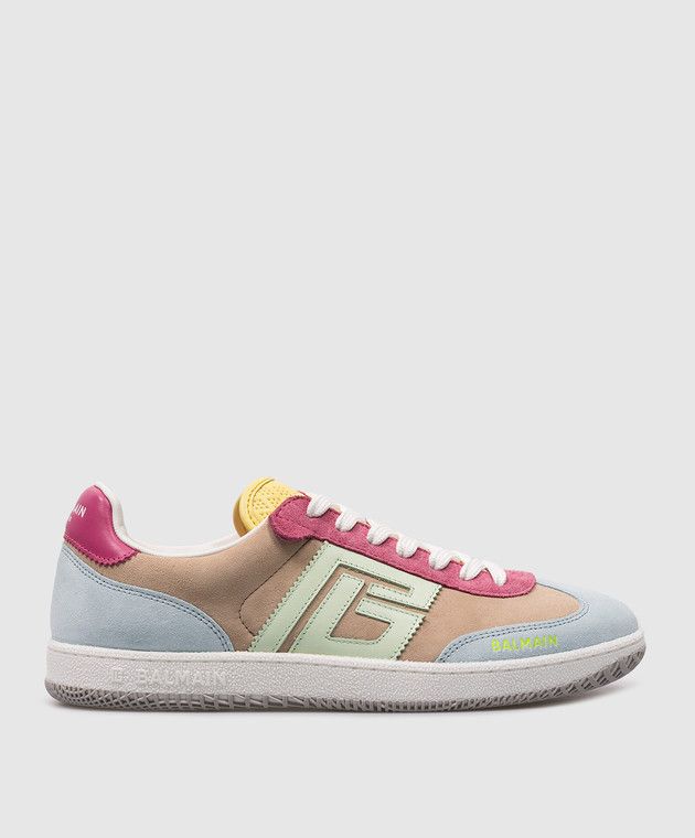 o1s1wg110925 Swan Logo Suede Sneakers in Multicolor