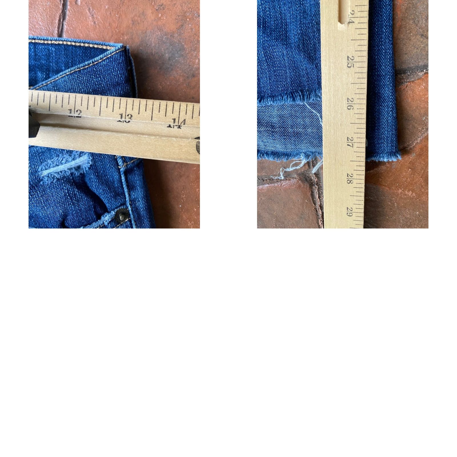 Vintage Current/Elliott Skinny Jeans Womens 24 Blue Distressed Low Rise 5-Pocket Denim Slim 28 Inseam Medium Wash Size 42" / US 20 - 8 Thumbnail