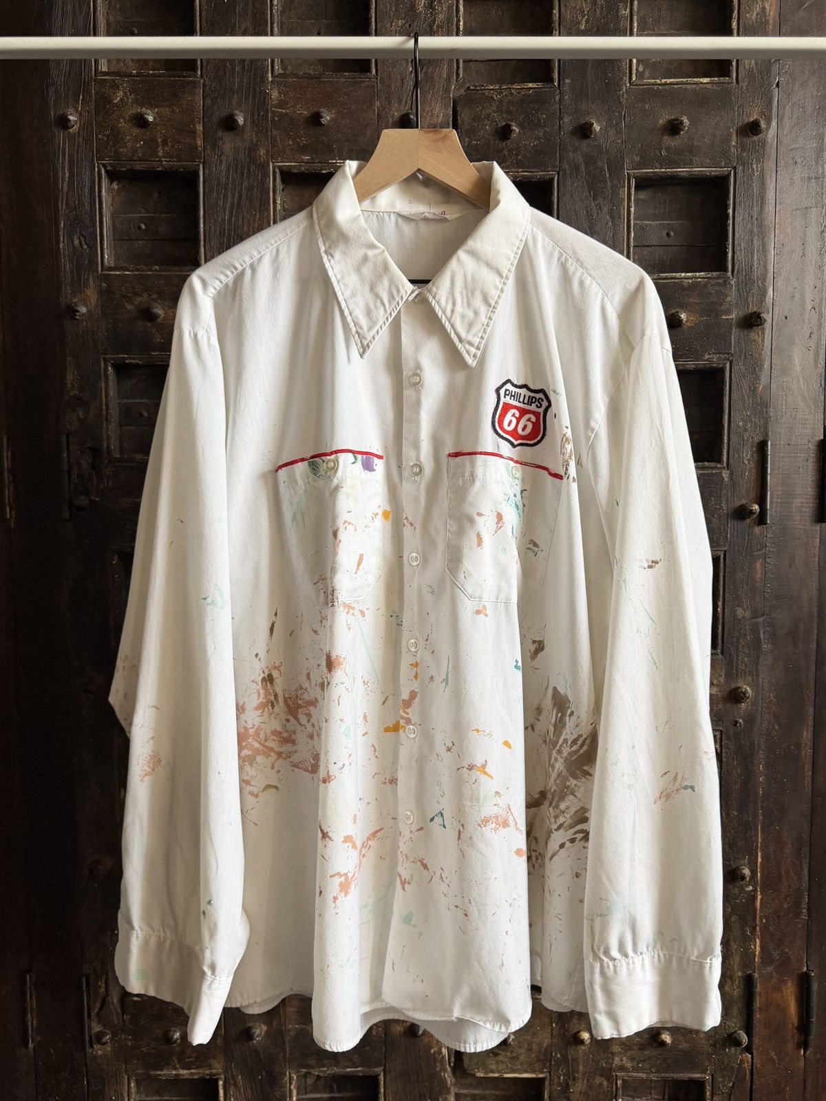 Other Vintage Phillips 66 paint splatter white button up shirt Size US XL / EU 56 / 4 - 1 Thumbnail