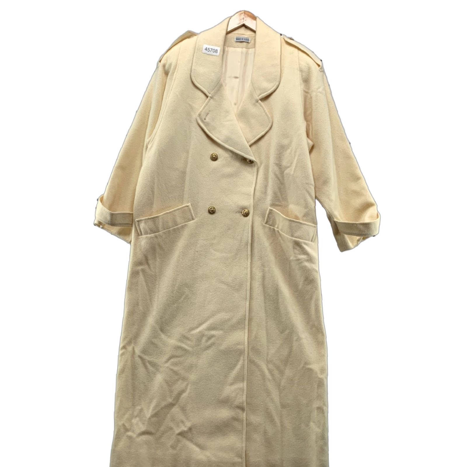 Doublet VINTAGE 100% WOOL Beige Trench Coat Womens 16 XL Double Breasted Made USA Coat Trench Beige Wool 90s Women US Vintage 16 XL Size XXL / US 16-18 / IT 52-54 - 1 Thumbnail