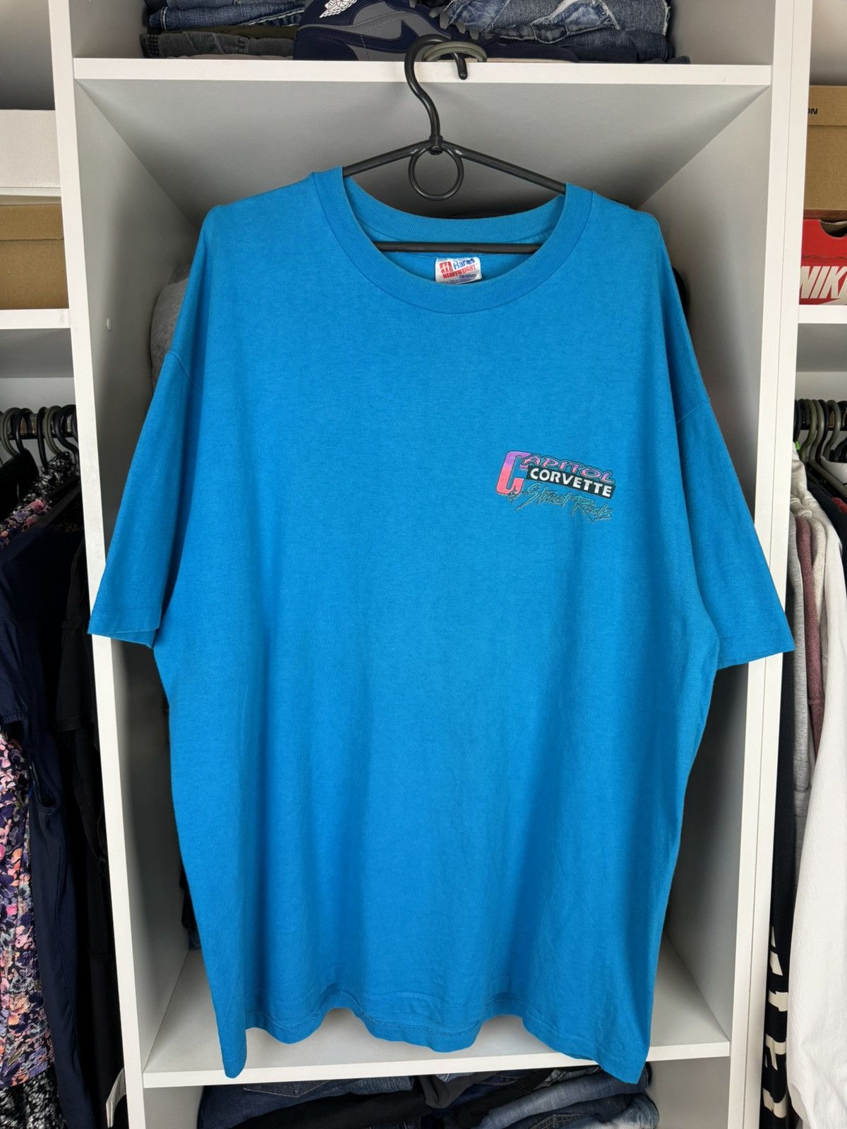 Hanes Vintage Capitol Corvette & Street Rods Single Stitch T-shirt Size US XL / EU 56 / 4 - 14 Thumbnail