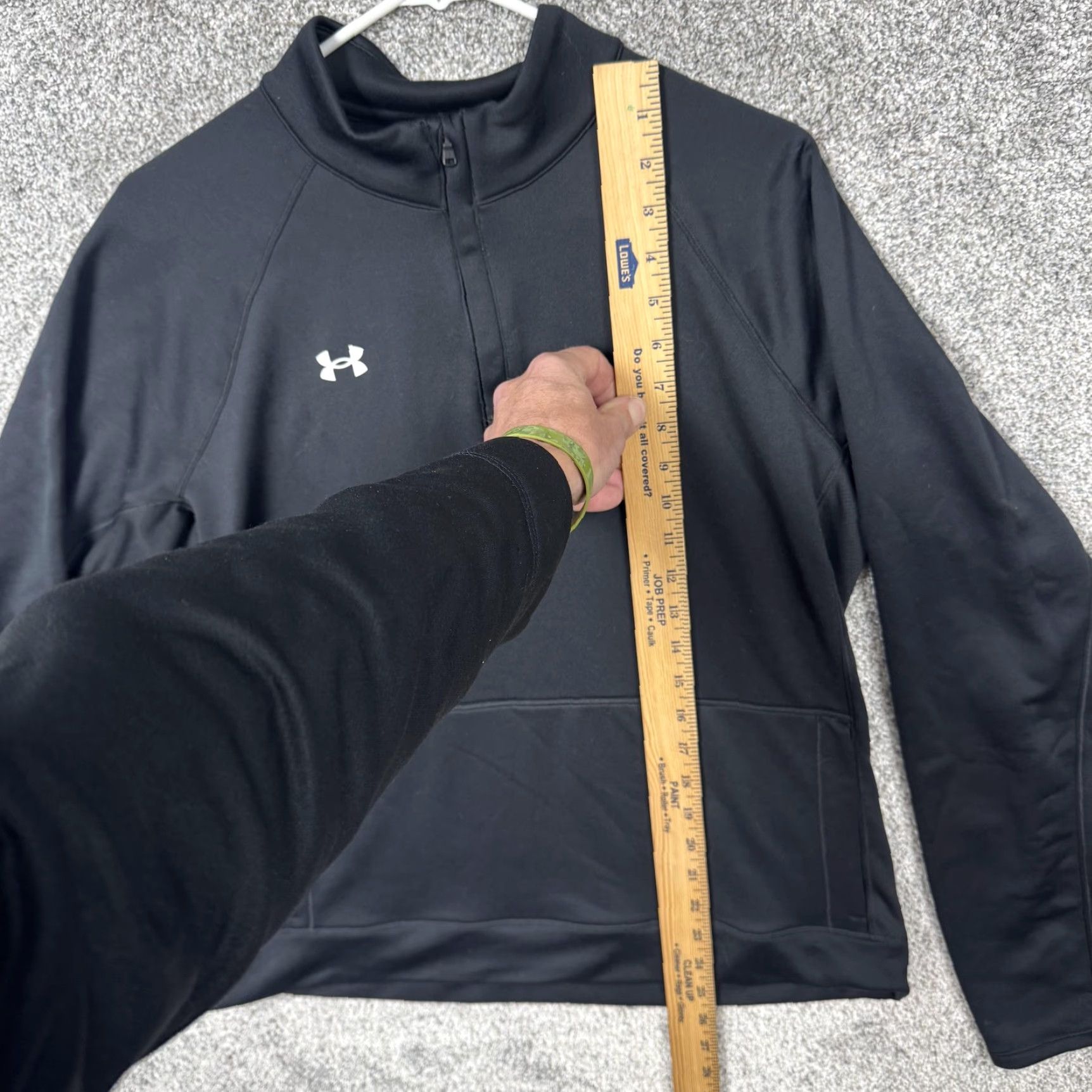 Under Armour Under Armour Pullover Mens Large Black 1/4 Zip Sweatshirt Pockets Athletic Size US L / EU 52-54 / 3 - 2 Thumbnail