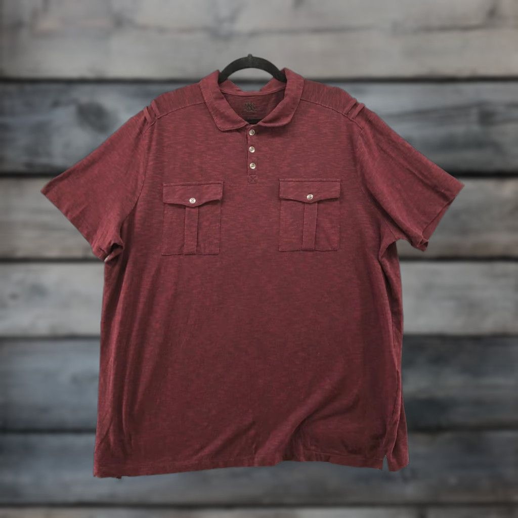 Vintage VINTAGE R&R Iconic Polo Shirt Mens XXL Short Sleeve Chest Pocket Burgundy Red Casual Size US XXL / EU 58 / 5 - 1 Thumbnail