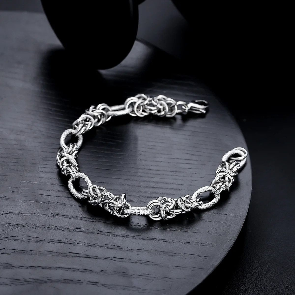 Vintage Retro Stainless Steel Cuban Link Chain Bracelet Size ONE SIZE - 5 Thumbnail