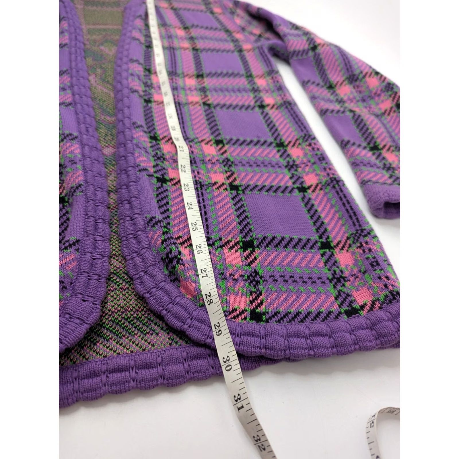 Nordstrom Nordstrom Vintage Italy Purple Plaid Damask Cardigan Sweater Sea Island Cotton Women M Long Sleeve Purple Damask Knit Cardigan Mens? Womens Size M / US 6-8 / IT 42-44 - 6 Thumbnail