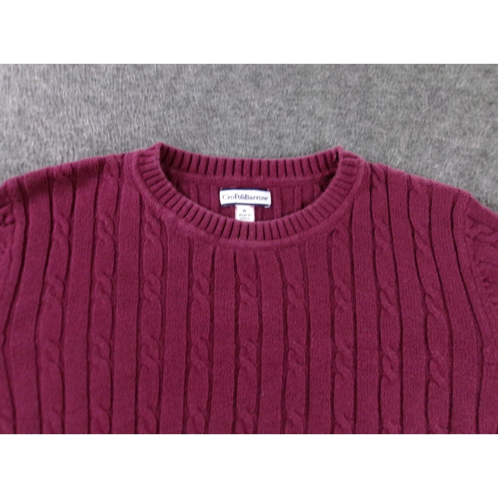 Croft & Barrow CROFT & BARROW Women's XL Red Cable Knit Sweater Pullover Cozy Comfy Classic Preppy Size XL / US 12-14 / IT 48-50 - 2 Thumbnail