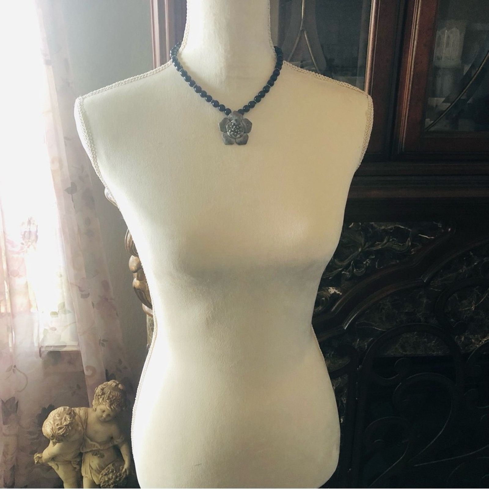 Vintage Vintage 80s-90s handmade black chalcedony beaded necklace Size ONE SIZE - 6 Thumbnail