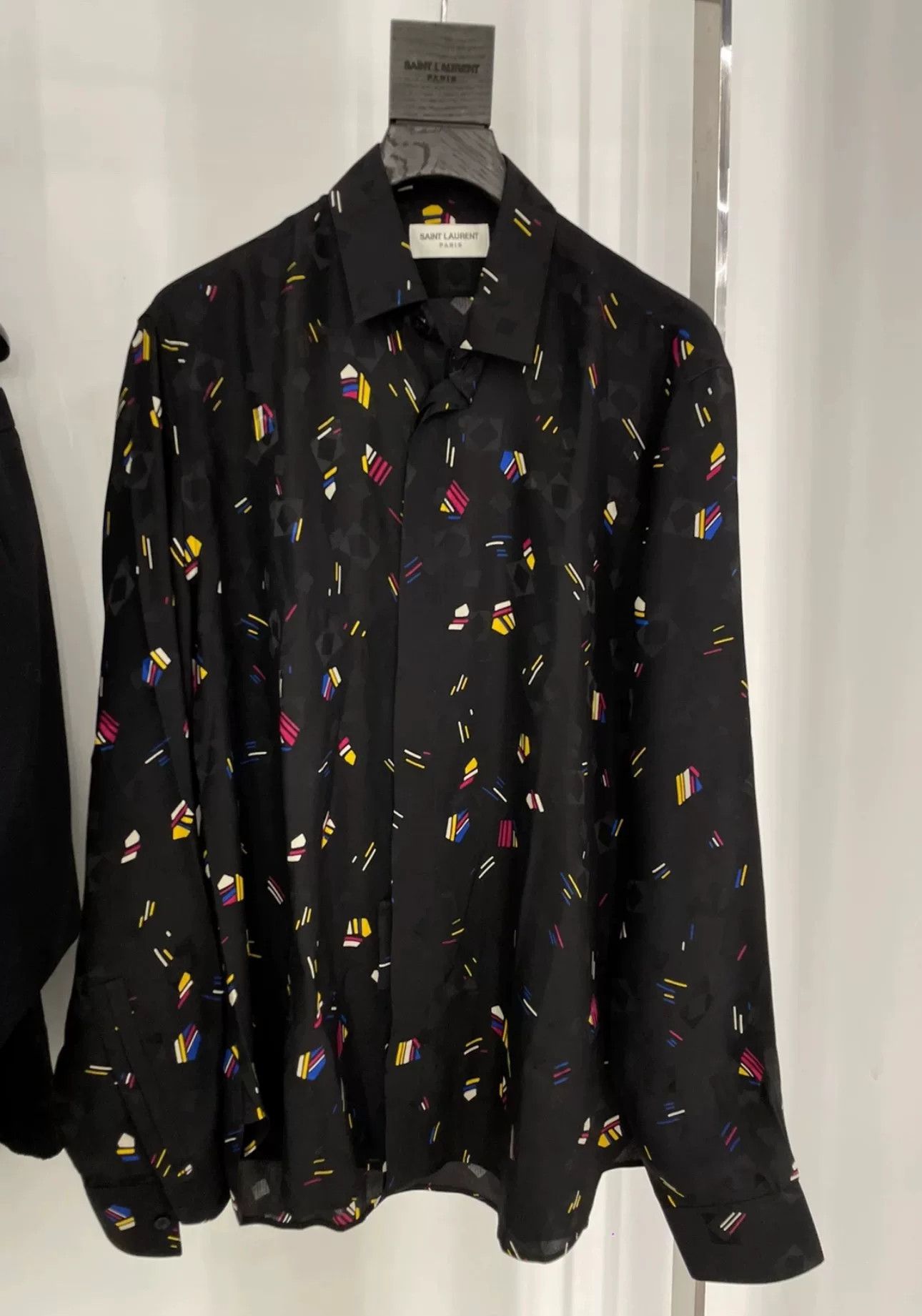 Yves Saint Laurent Saint Laurent Men's Mondrian Silk Shirt Size US M / EU 48-50 / 2 - 1 Thumbnail