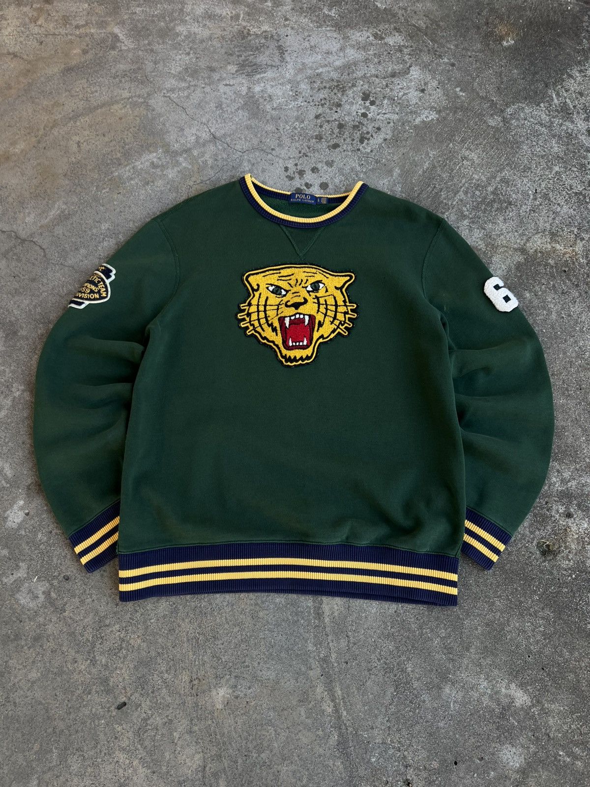 Polo Ralph Lauren Tiger head Sweatshirt Y2k University USA