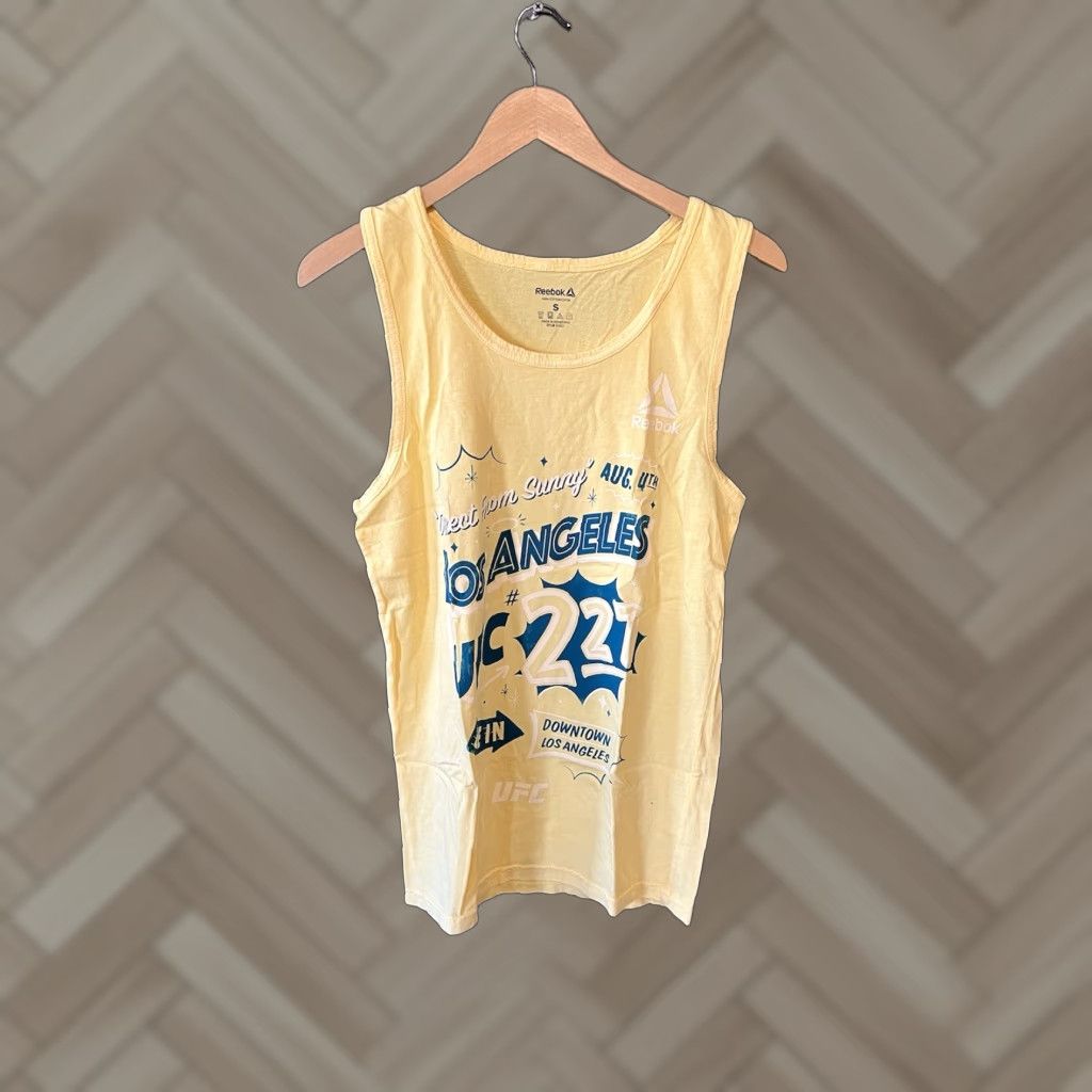 Reebok VINTAGE Reebok UFC 227 Los Angeles Yellow Sleeveless Tank Shirt Size S Adult Small Sleeveless Tank Yellow Reebok UFC 227 Mens Shirts Size US S / EU 44-46 / 1 - 1 Thumbnail