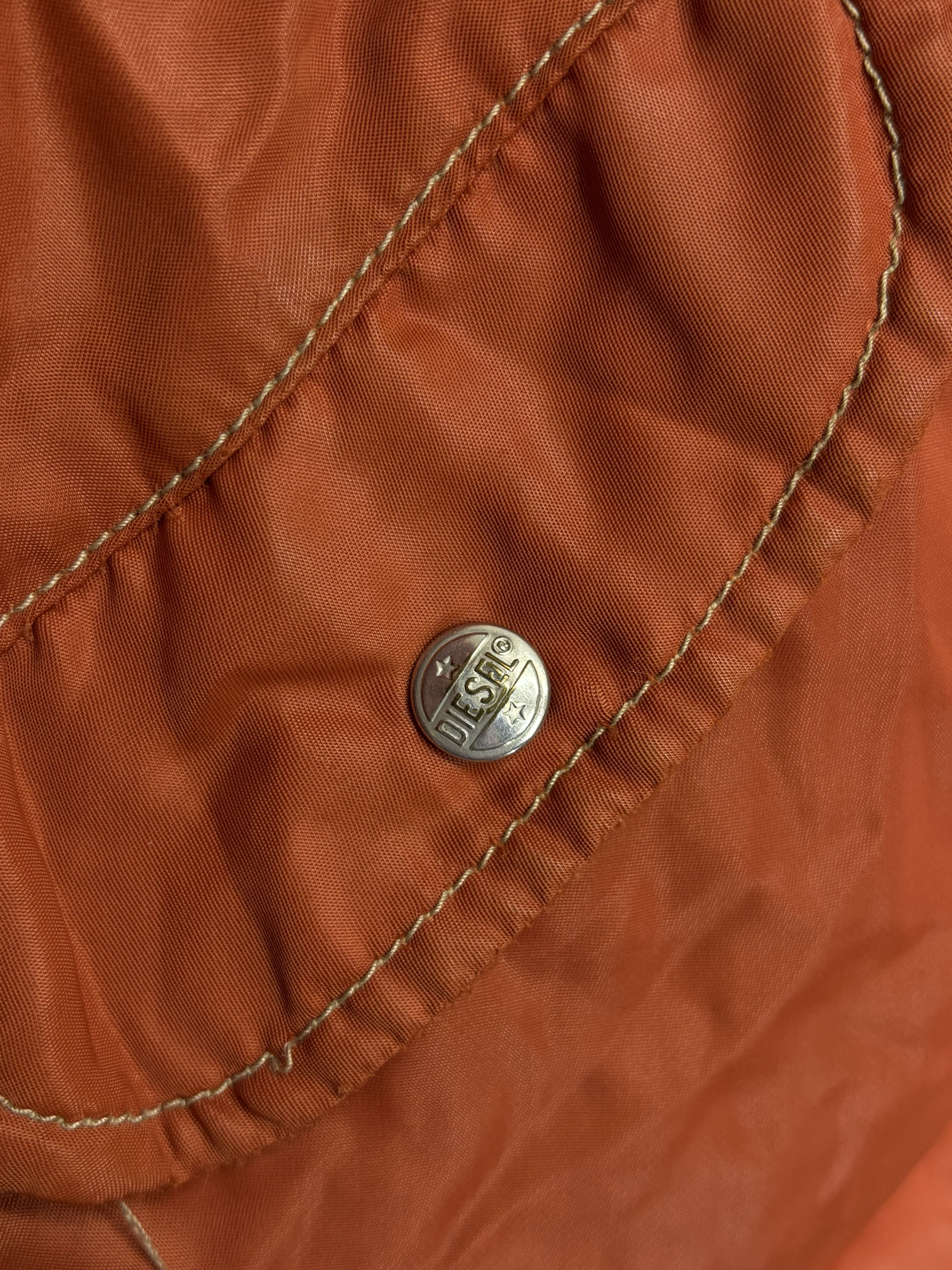 Diesel Diesel 80s Vintage Rare Orange Nylon Bomber Jacket Size US L / EU 52-54 / 3 - 8 Thumbnail