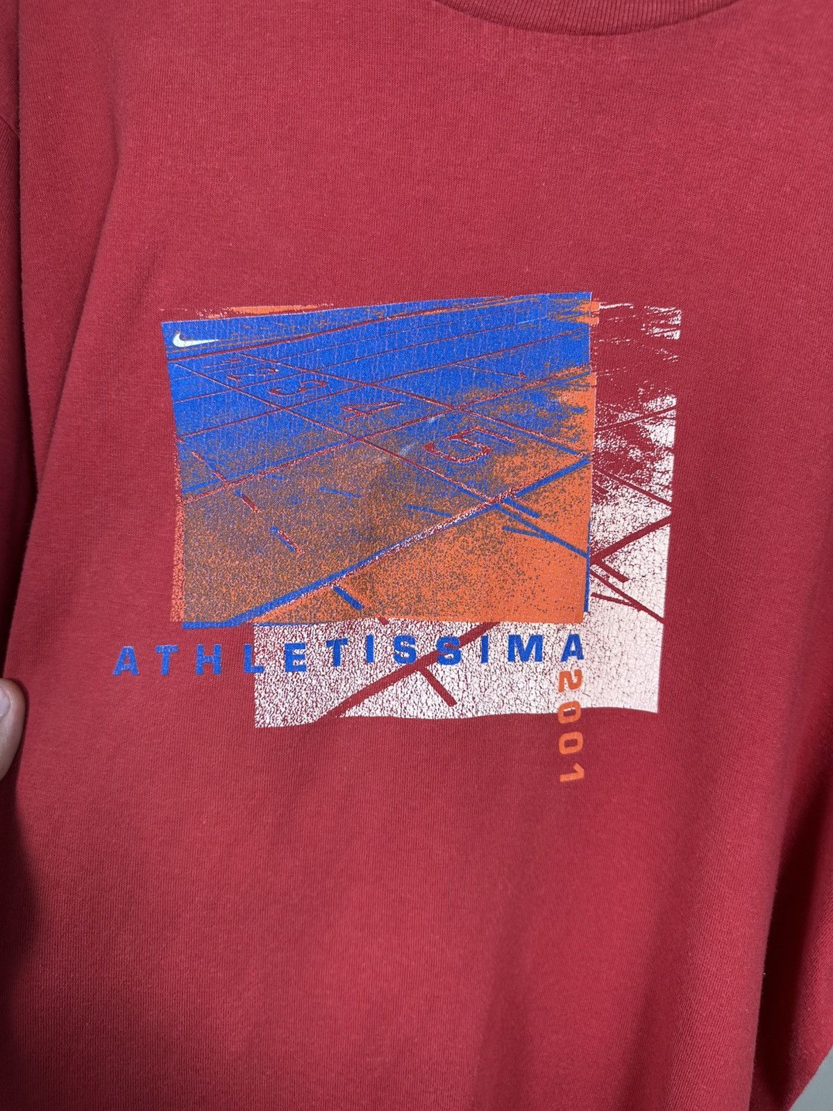 Nike Nike Athletissima 2001 Vintage T Shirt Swoosh Promo Printed Size US M / EU 48-50 / 2 - 7 Thumbnail