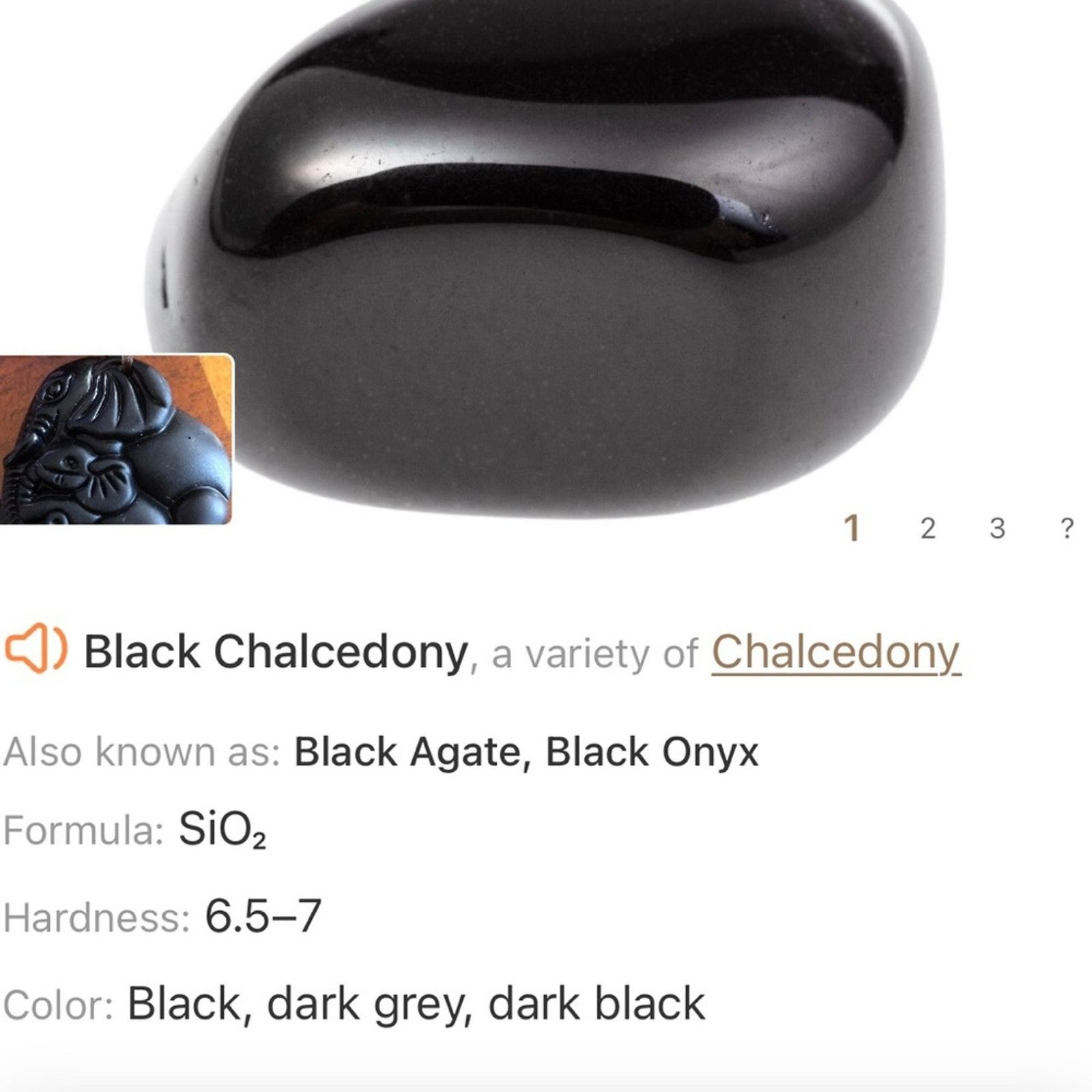 Handmade Hand crafted black chalcedony elephant stone necklace Size ONE SIZE - 13 Thumbnail